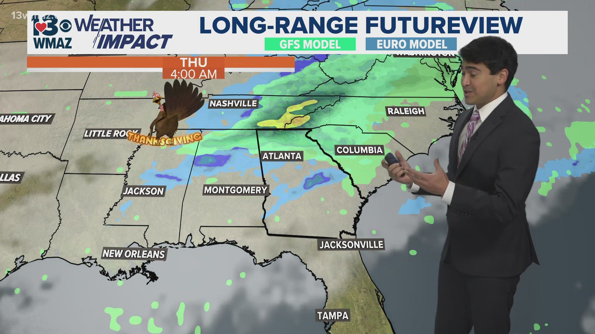 Our gradual warm-up continues into the work week and we have a series of rain chances during the mid-week!