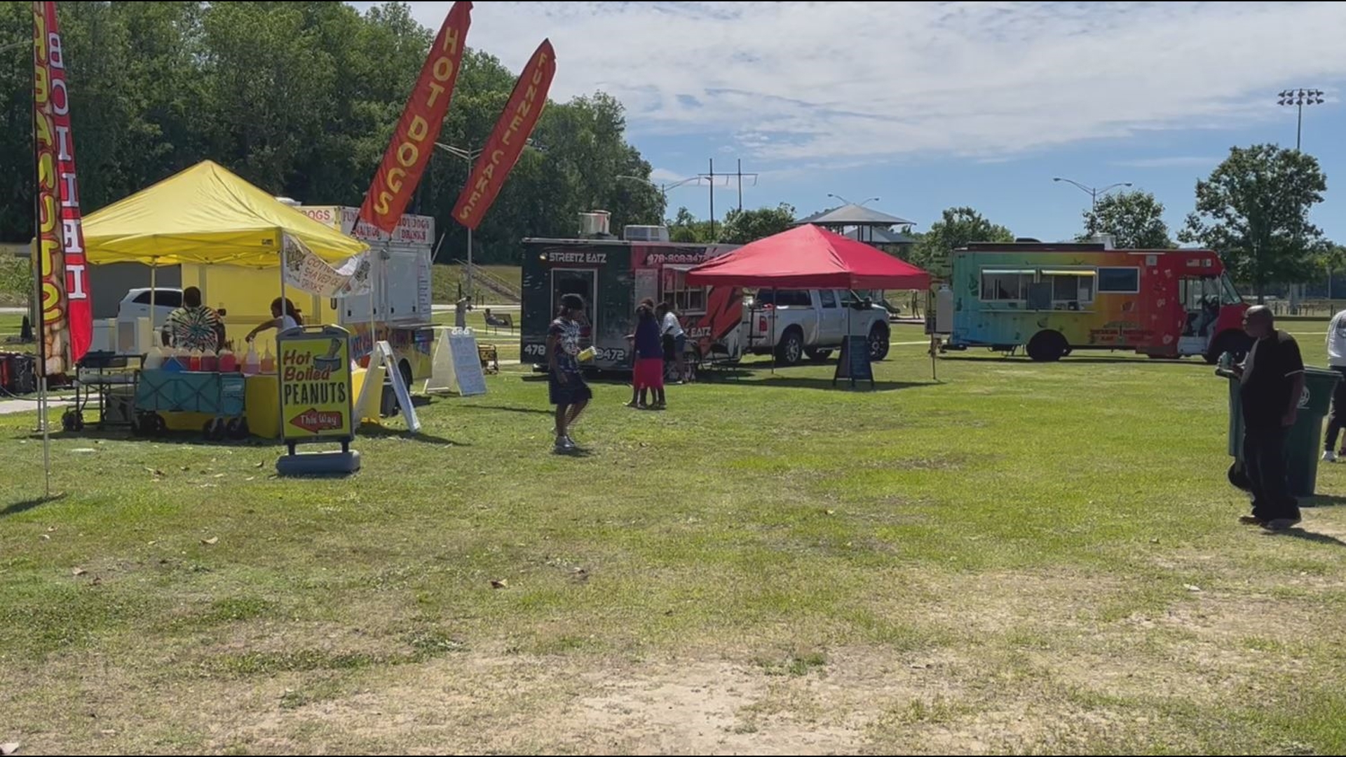 Folks were in good spirits as they listened to live music and visited food trucks.