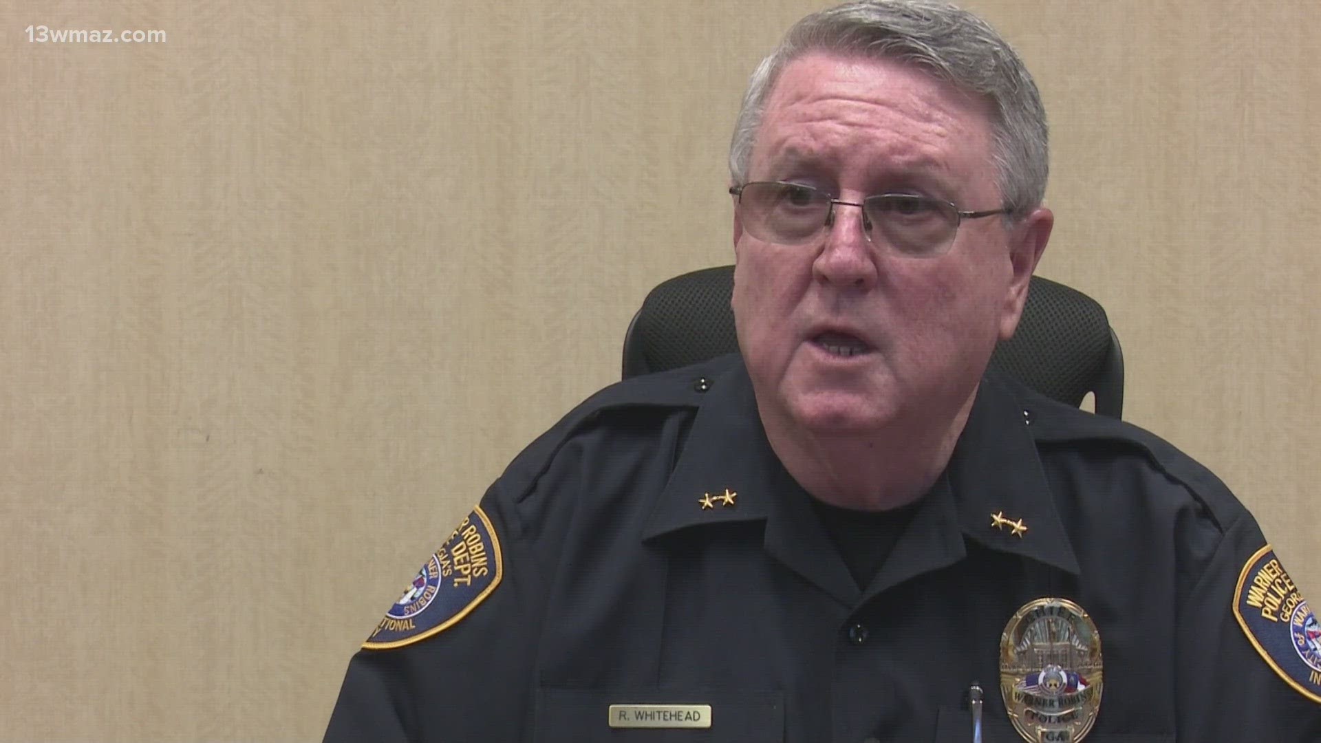 Interim Police Chief Roy Whitehead says the department has hired 30 officers since the start of the year. He says 15 have been hired in the last three months.