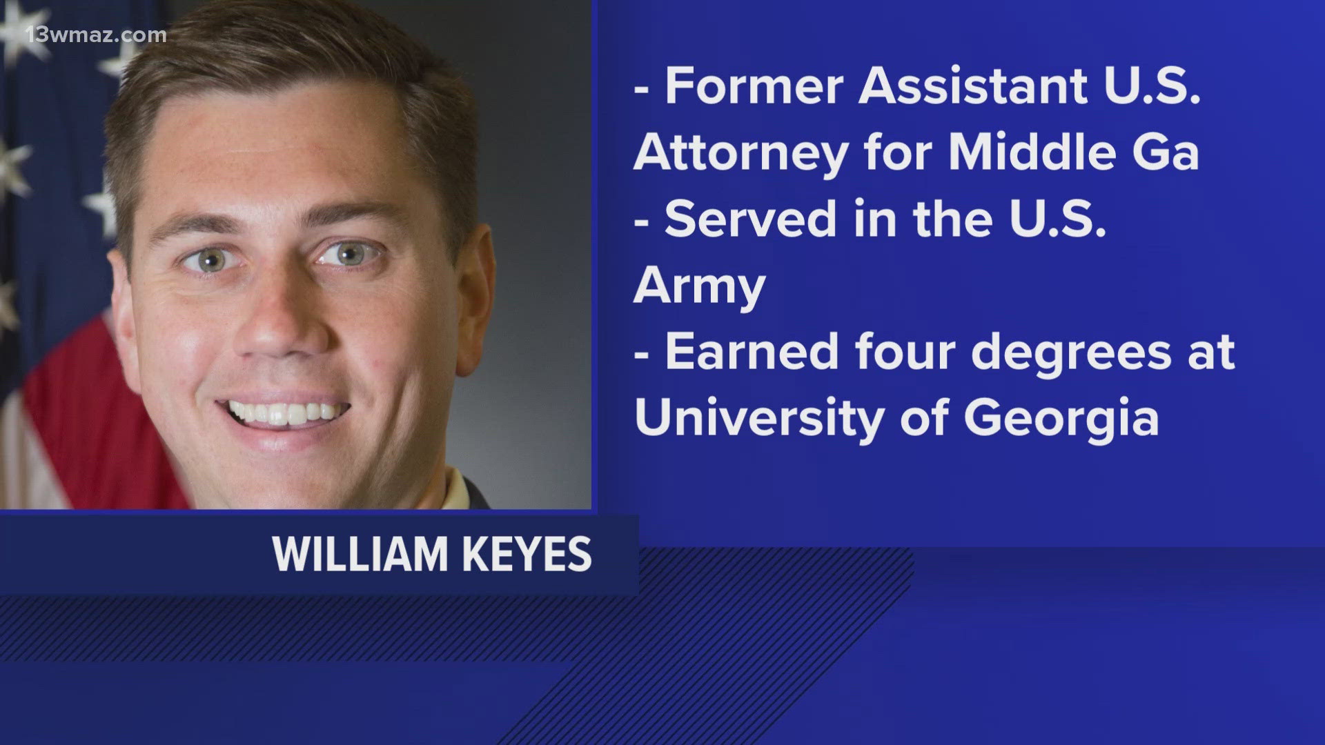 Keyes began his career at a law firm in Atlanta, after receiving four degrees from the University of Georgia. He started with the Department of Justice in 2018.