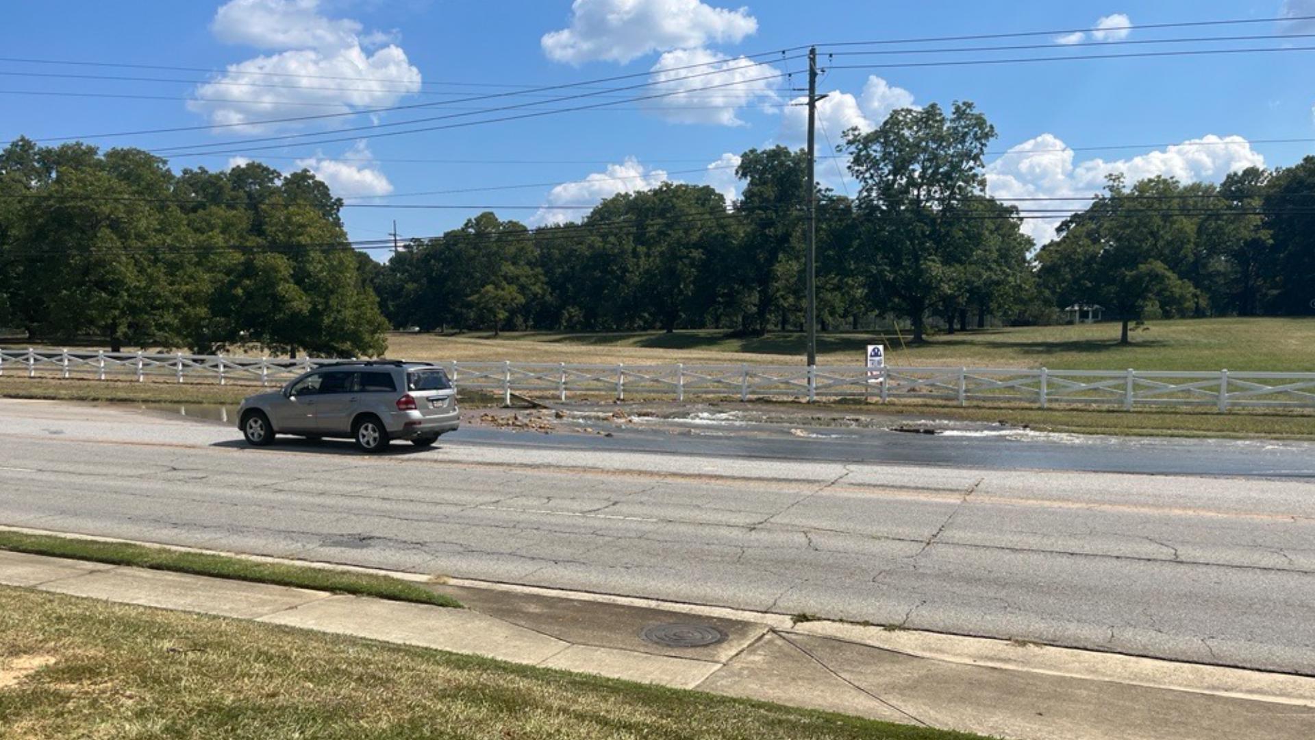 The Monroe County Board of Commissioners said in a Facebook post the break has blocked two lanes near the Zebulon and Bass Road intersection