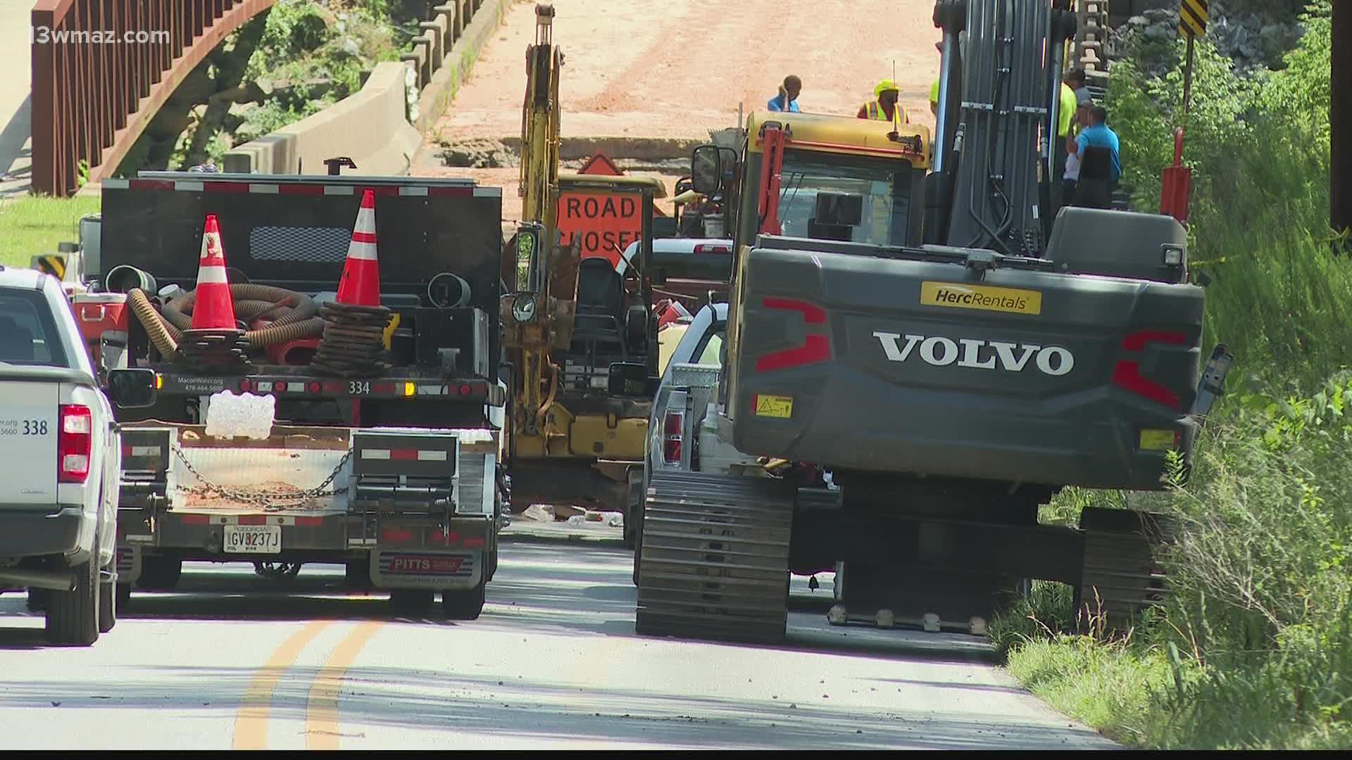 Macon Water Authority Board Member Bill Howell says crews temporarily rerouted the the waterline Friday afternoon, and they restored water by 7 a.m. Saturday.