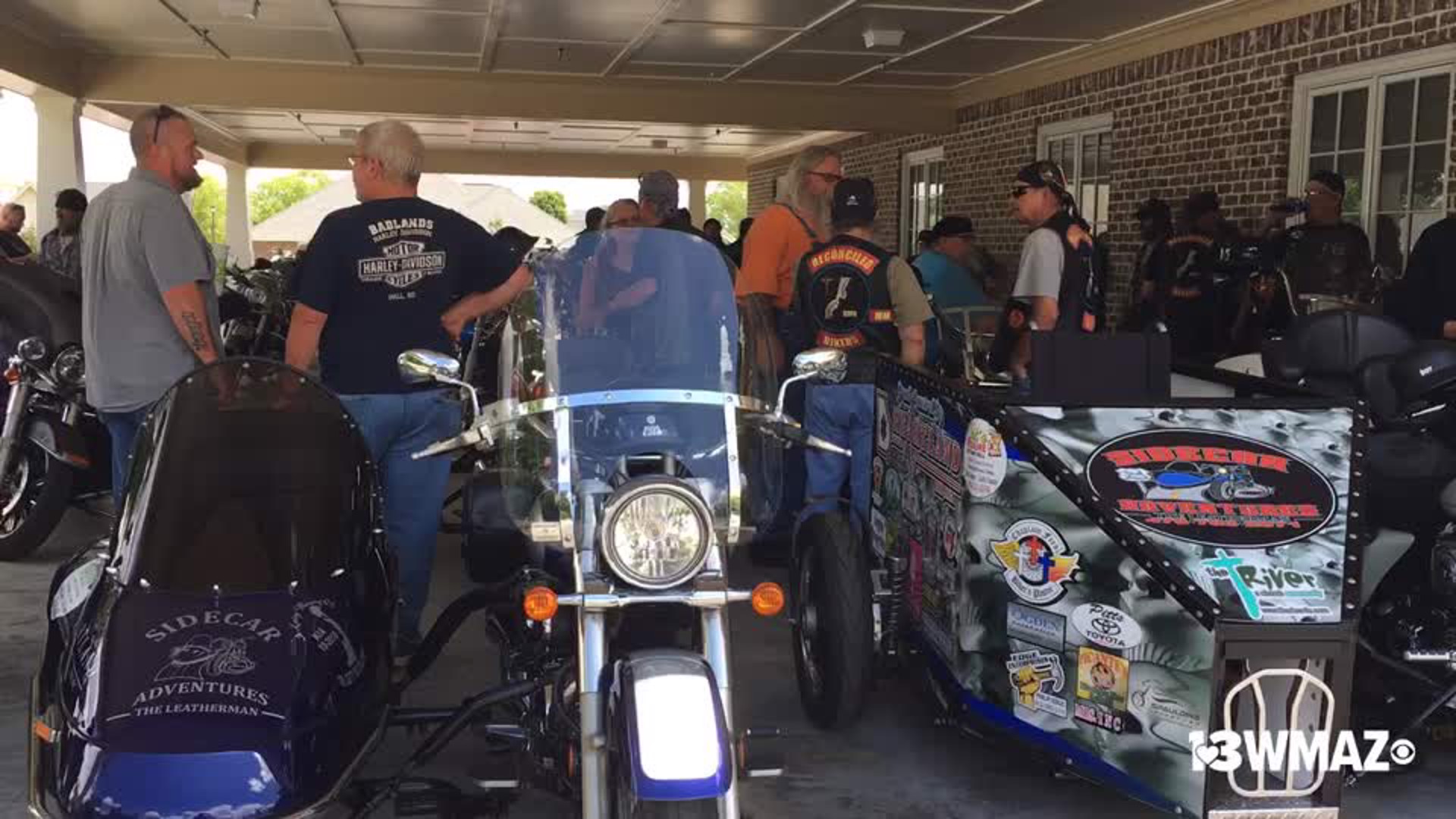 Hundreds of bikers gathered to lead a funeral procession for 14-year-old Robert 'Lil Man' Davis, who died this week after suffering from a heart condition. Davis' family asked the bikers to lead.