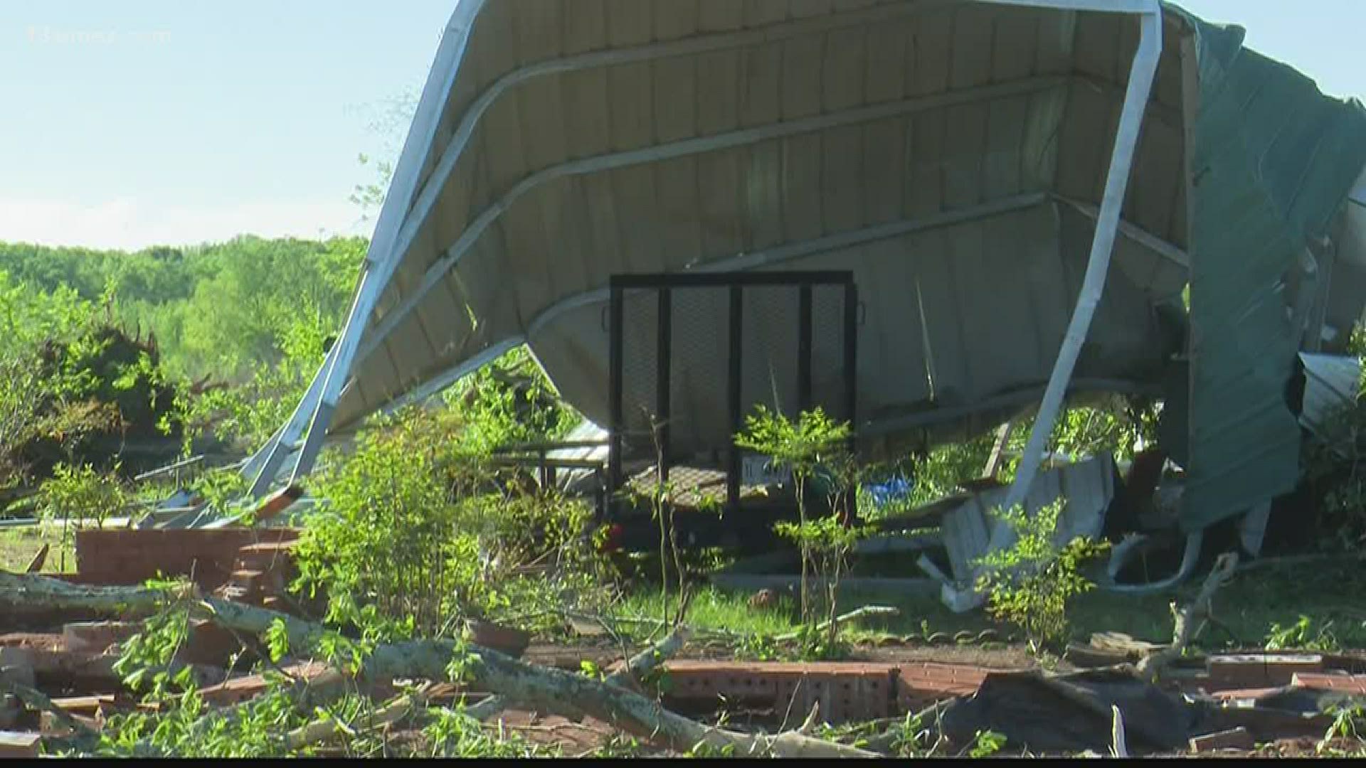 One couple in Upson County said they woke up to a scene right out of "The Wizard of Oz" when a house was picked up by the storm and landed right on Highway 74.