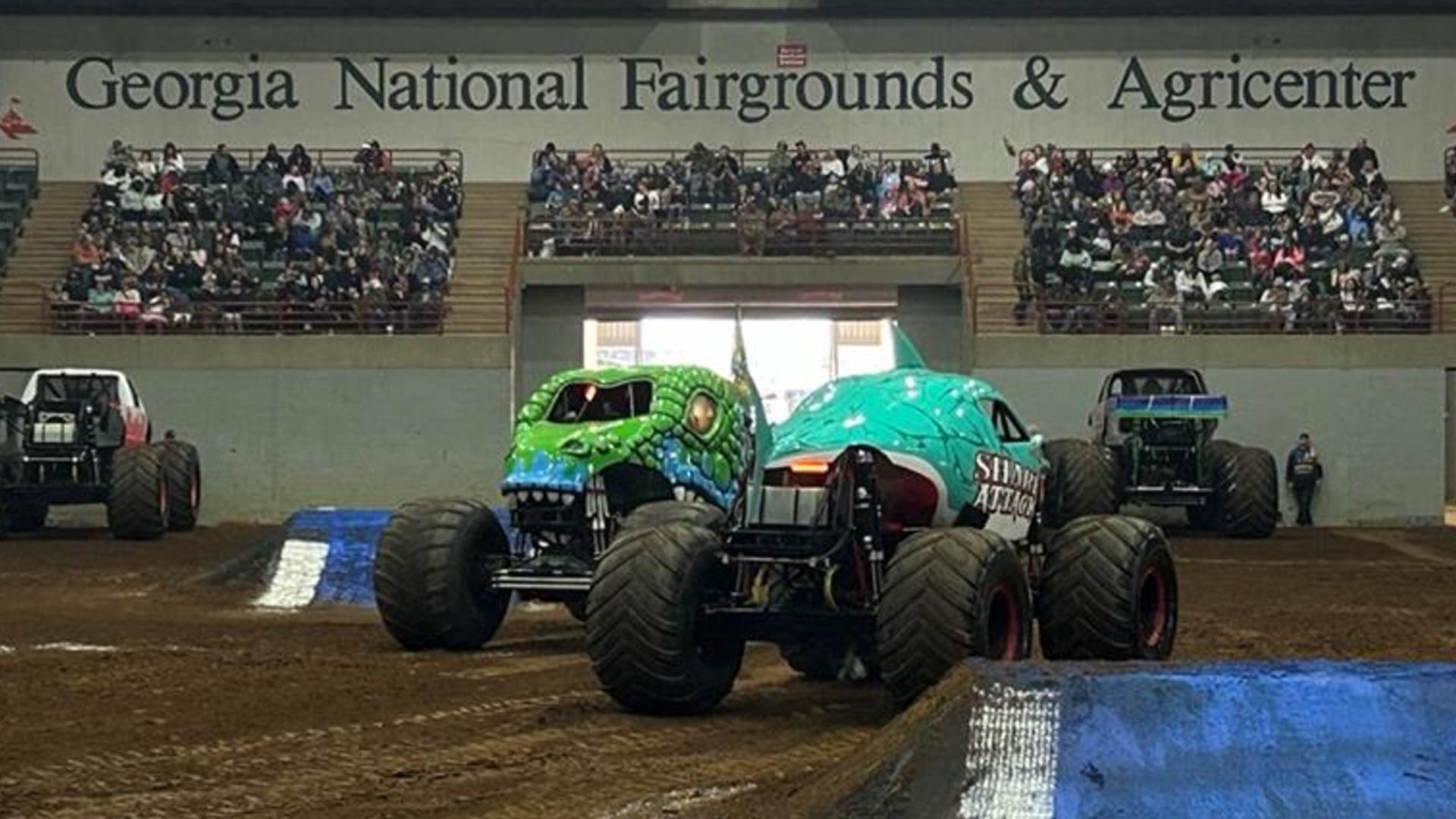 Monster truck fans pack out Reaves Arena over in Perry | 13wmaz.com