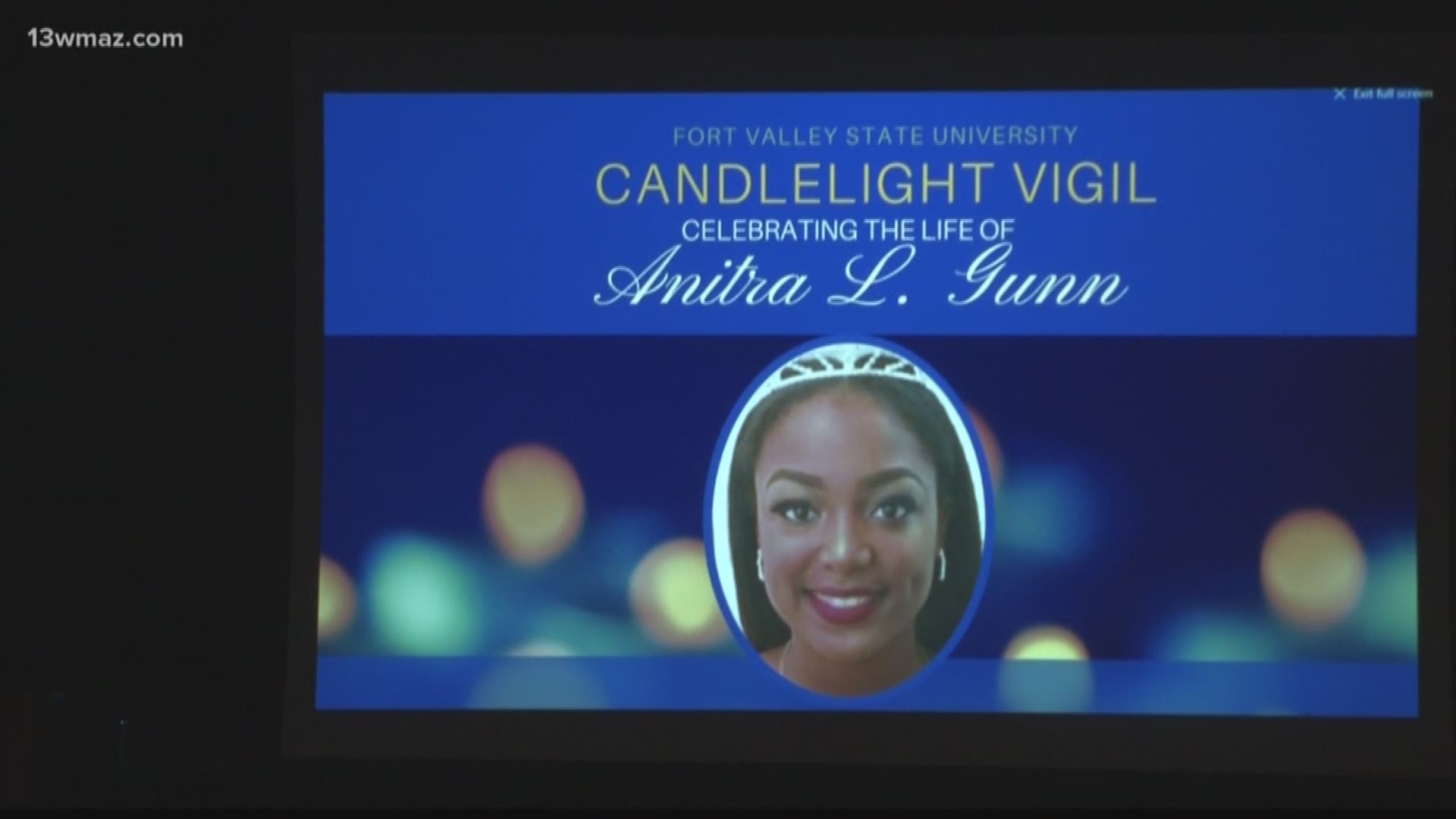 A vigil for slain Fort Valley State University student Anitra Gunn was held Monday evening at the C.W. Pettigrew Center on the university's campus
