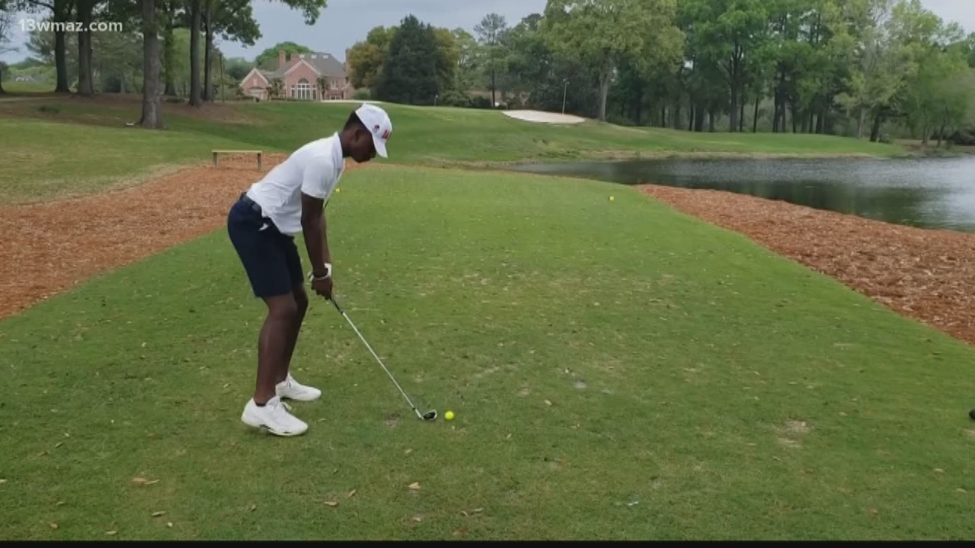 Jaden Woods is used to striking out batters this time of year, but he's picked up the solo game of golf while sports are suspended.