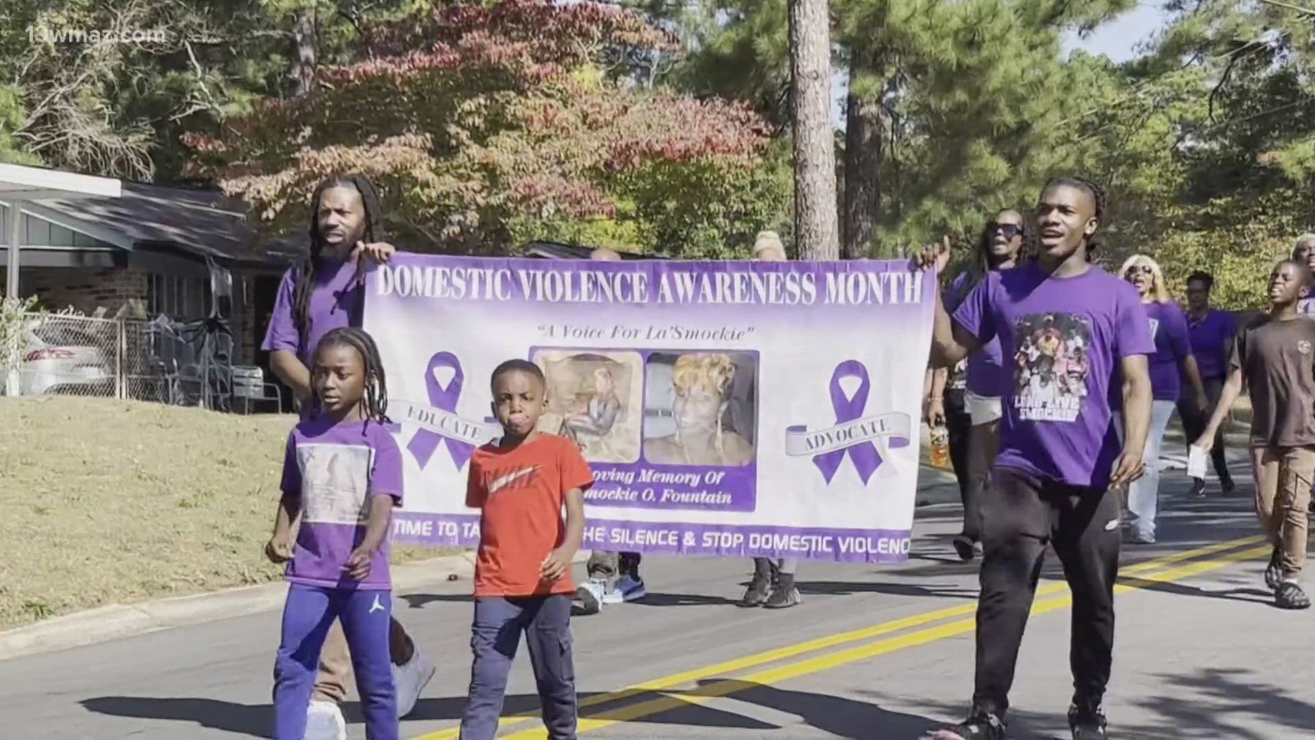 Fountain died in 2015 after she was shot by her boyfriend, Derrick Booze. Her family and many others wear purple and walk together every year to honor her.