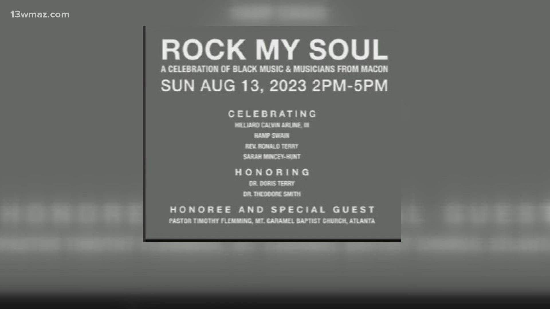 The "Rock my Soul" event honors the Black musicians who have called Macon home.