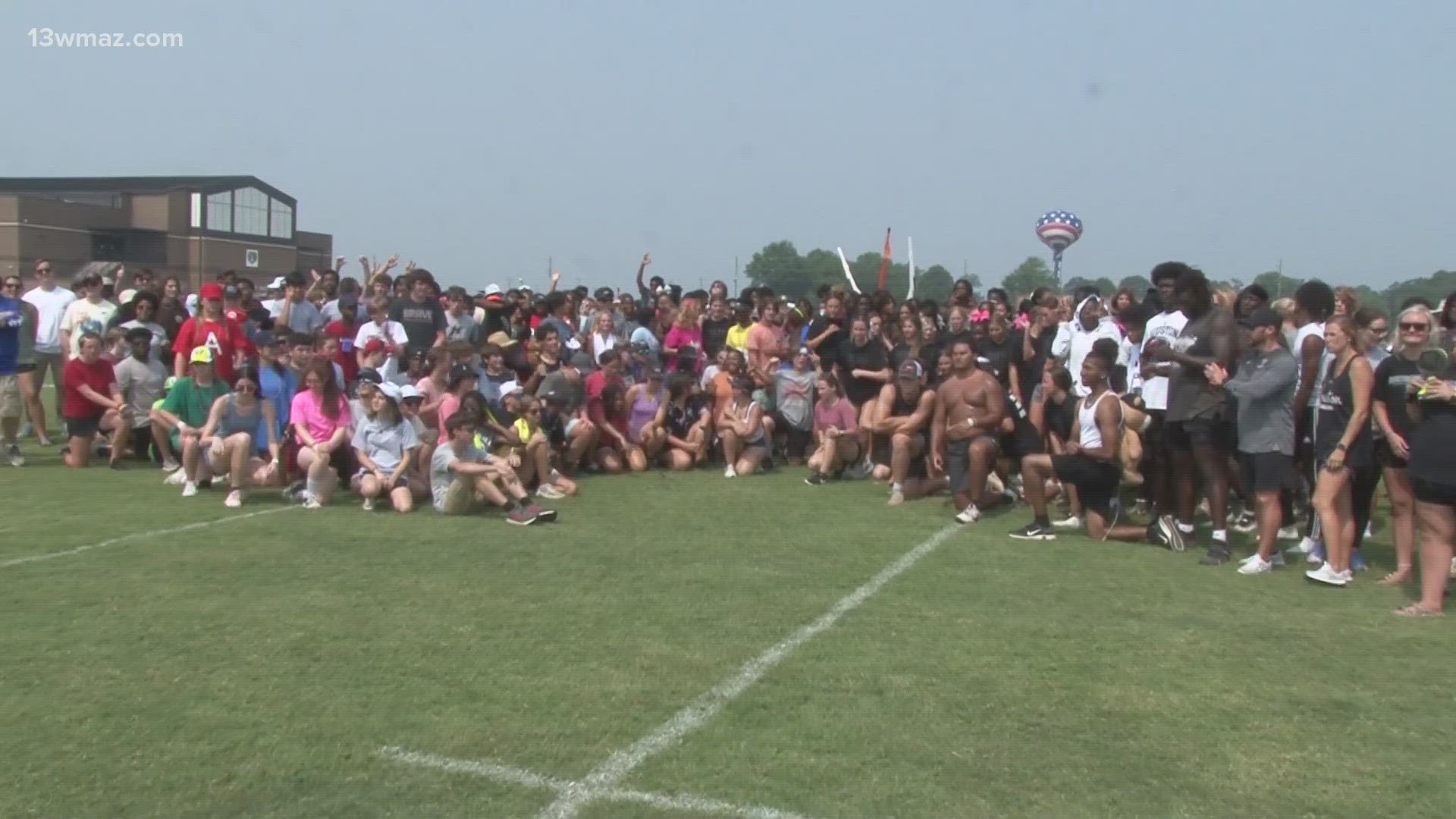 The Houston County Bears had a unity practice of Football, cheerleading, and band.