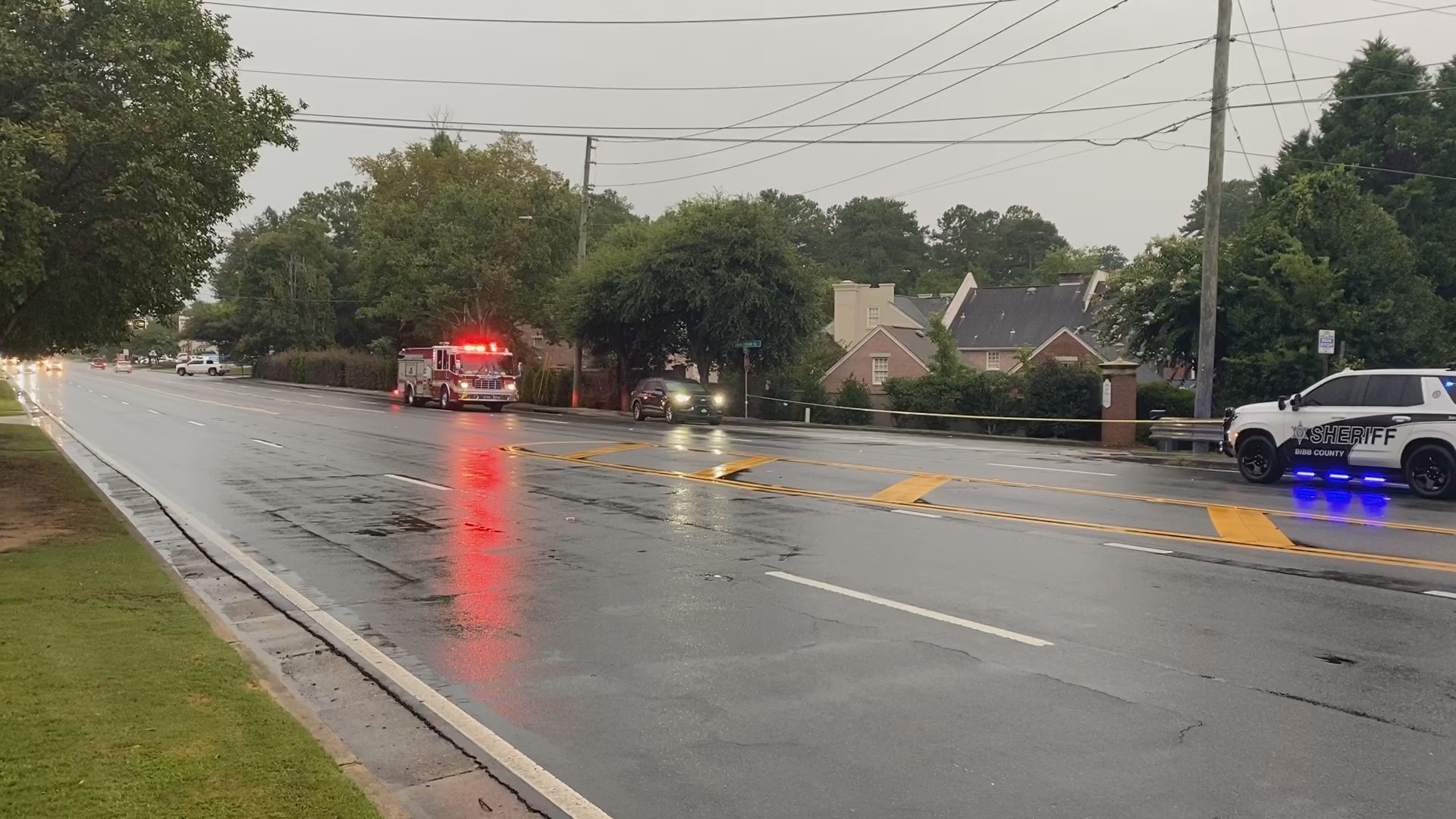 Law enforcement response at a Forsyth Road shopping center caused by a suspicious package that turned out to not be a danger to the community.