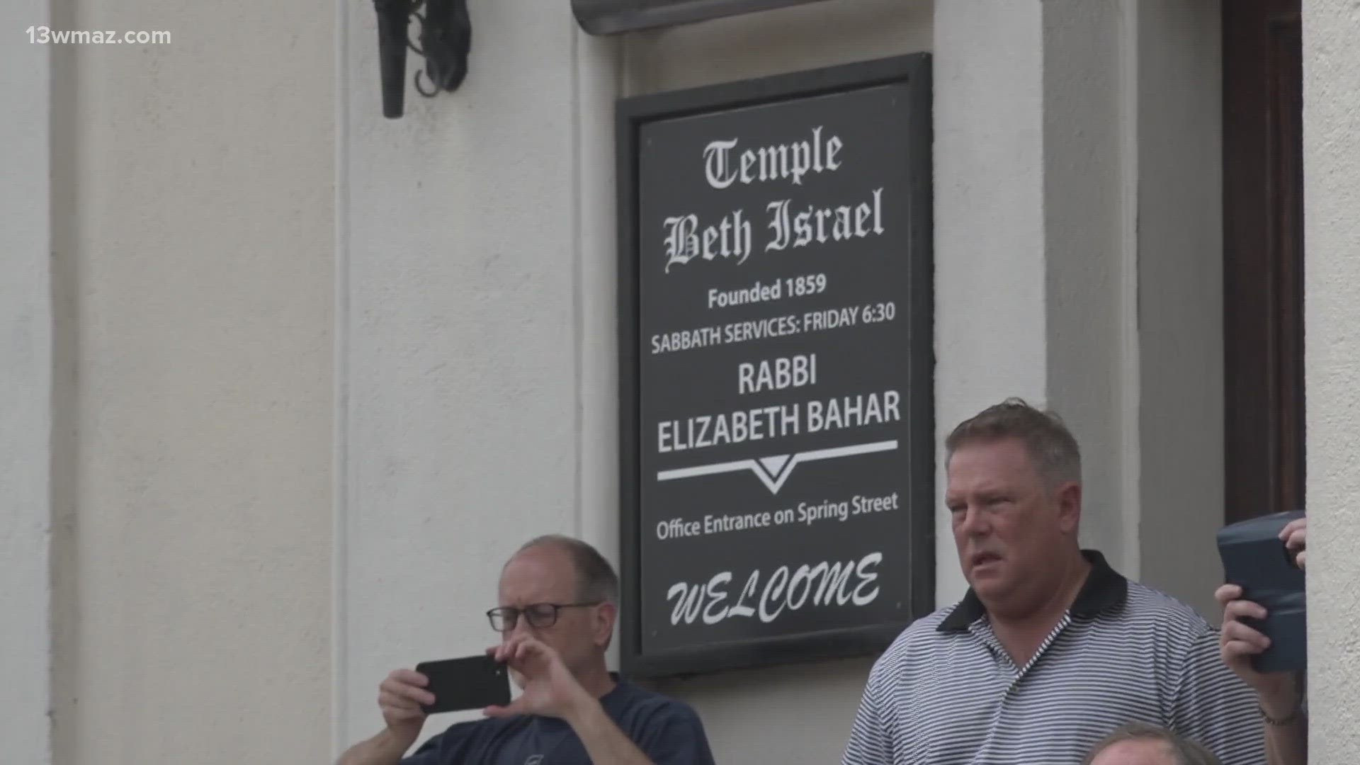 A day after an Anti-Semitic group demonstrated outside Temple Beth Israel and distributed flyers in Warner Robins, folks gathered to show support for the synagogue.