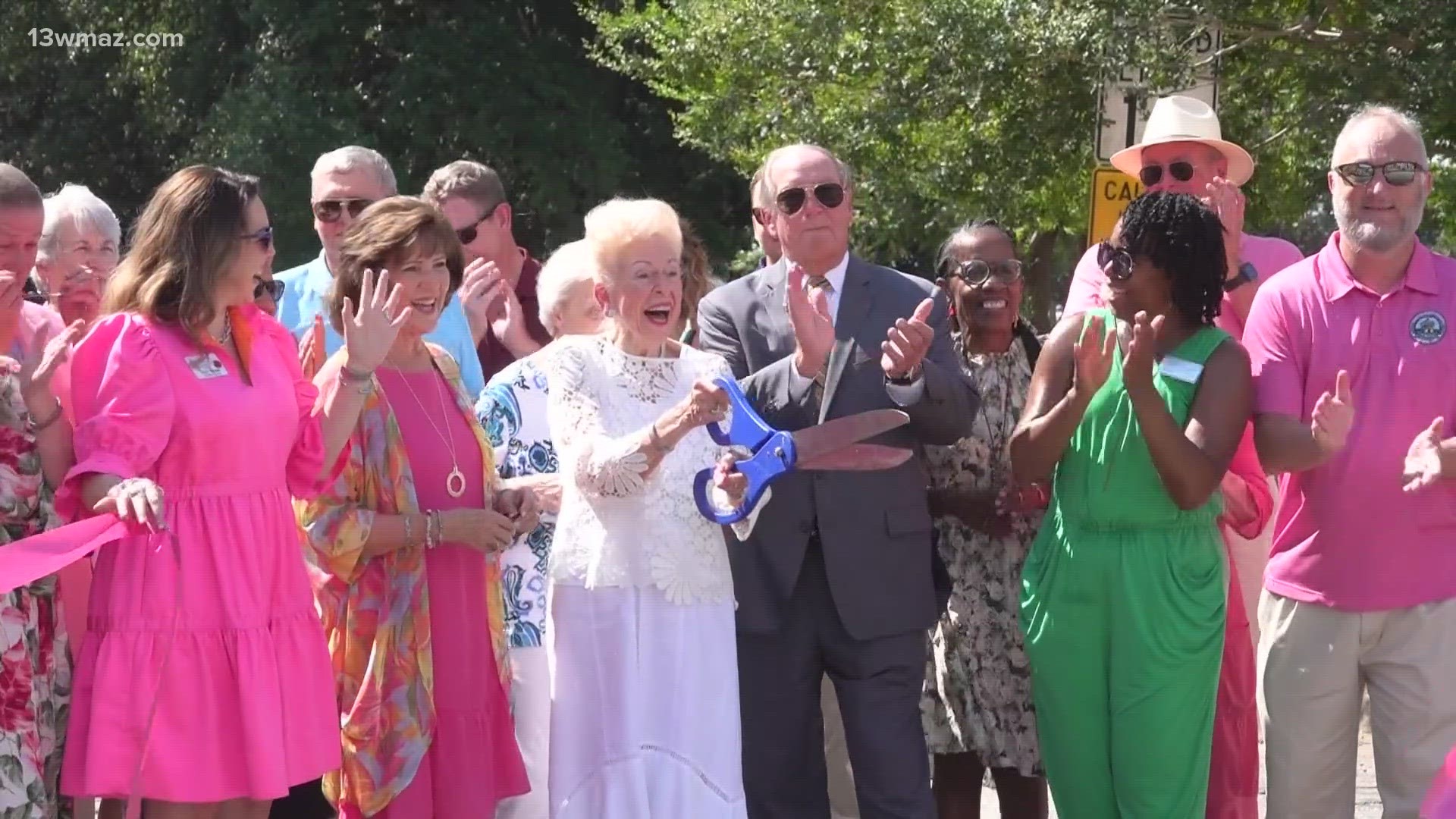 The county dedicated a newly renovated entrance to Macon's largest park in honor of Crayton and her contributions to the community.