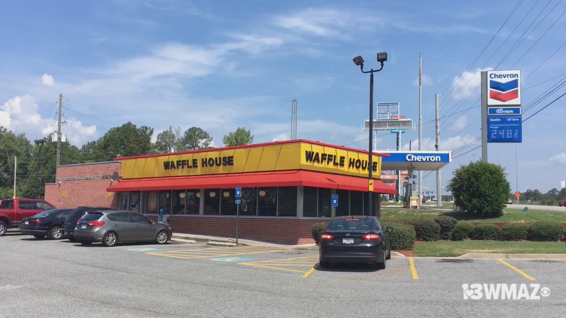 The Waffle House on Riverside Drive was robbed at gunpoint early Wednesday morning by two men who demanded money from the register.