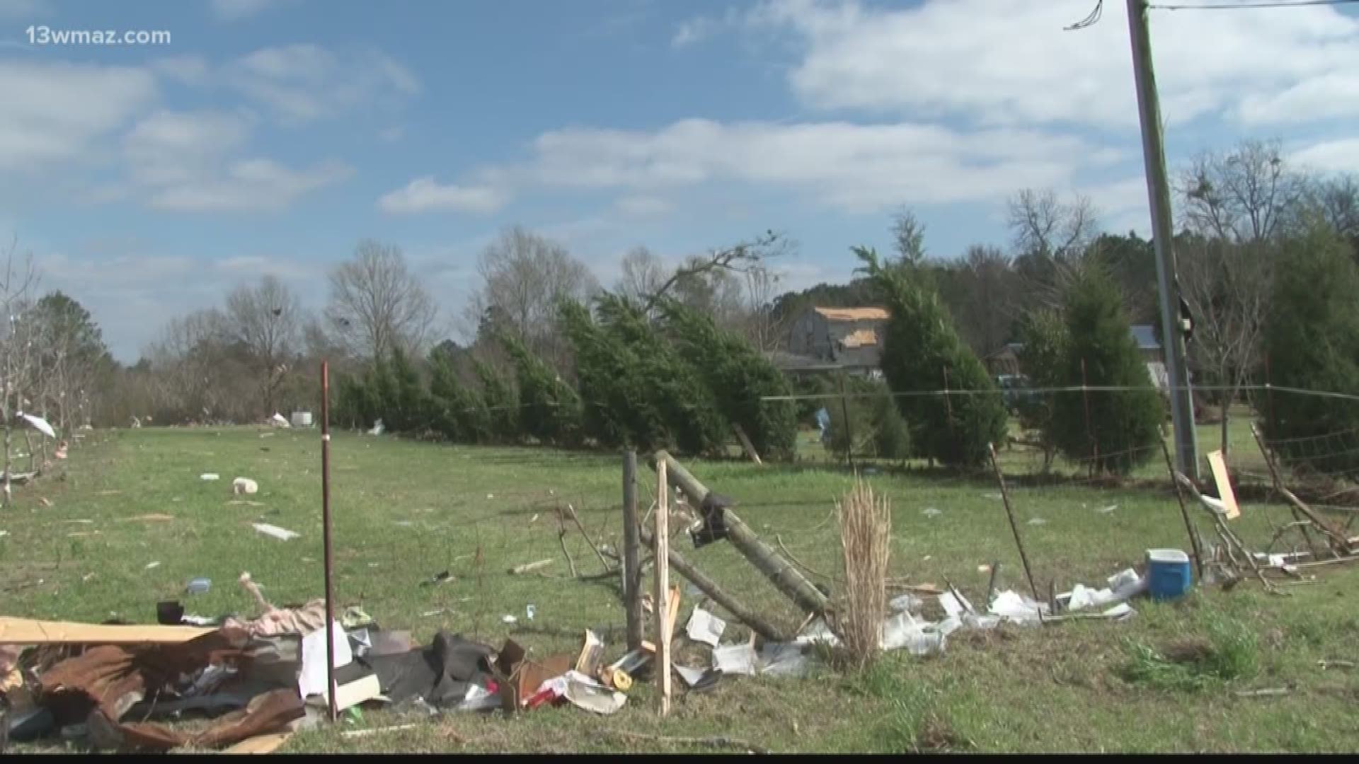 The National Weather Service confirmed that Wesley Chapel Road in Crawford County was one of the spots in Central Georgia where a tornado touched down. The tornado traveled over a mile on the ground in Crawford County, and its width is not known yet.