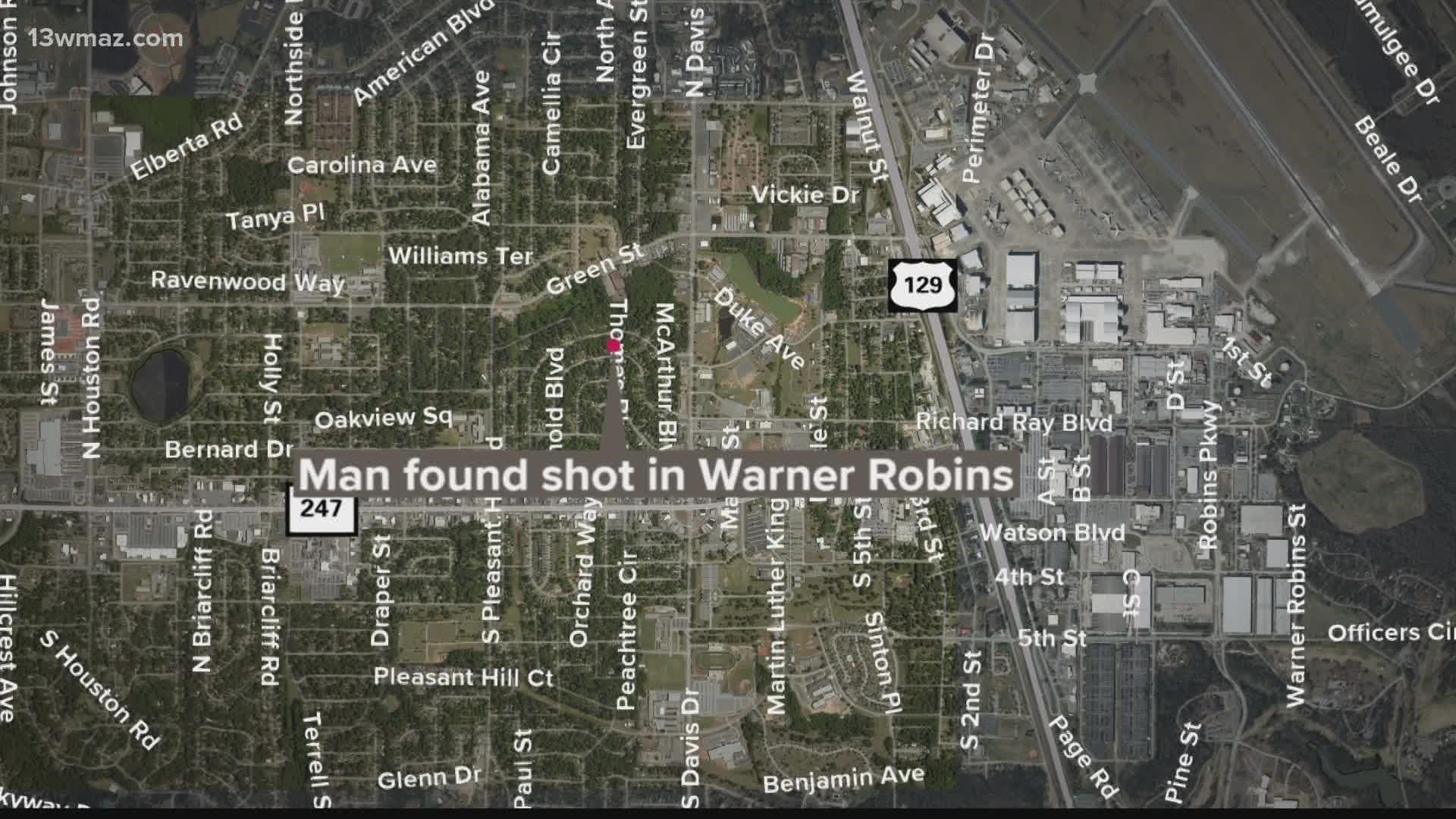 Warner Robins police responded to the 400-block of Thomas Boulevard in reference to a person shot. The man is now at Atrium Health Navicent in critical condition.