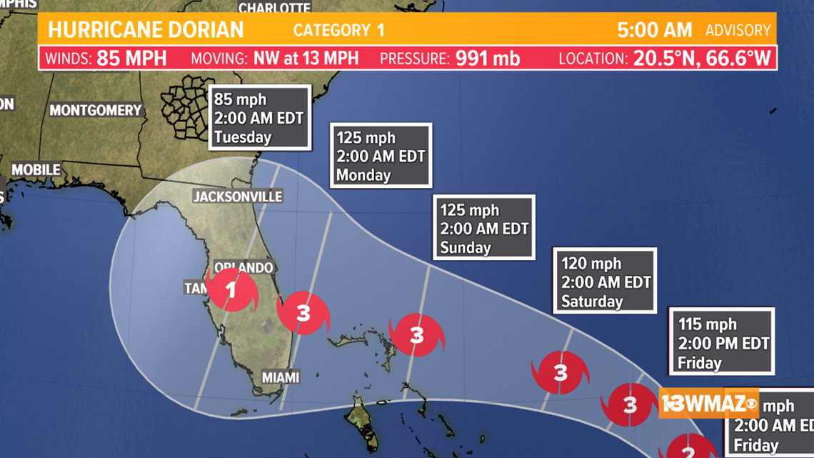 TRACKING DORIAN | Dorian to become major hurricane, monitoring ...