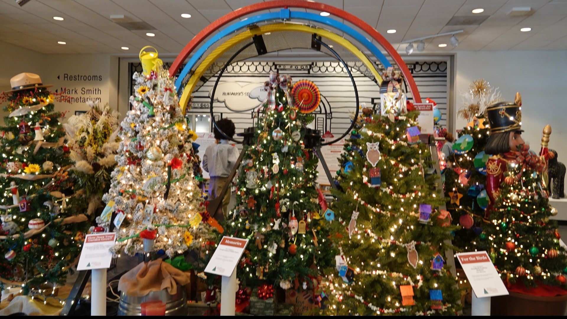 The exhibit features over 40 trees decorated by schools and various organizations across Central Georgia.