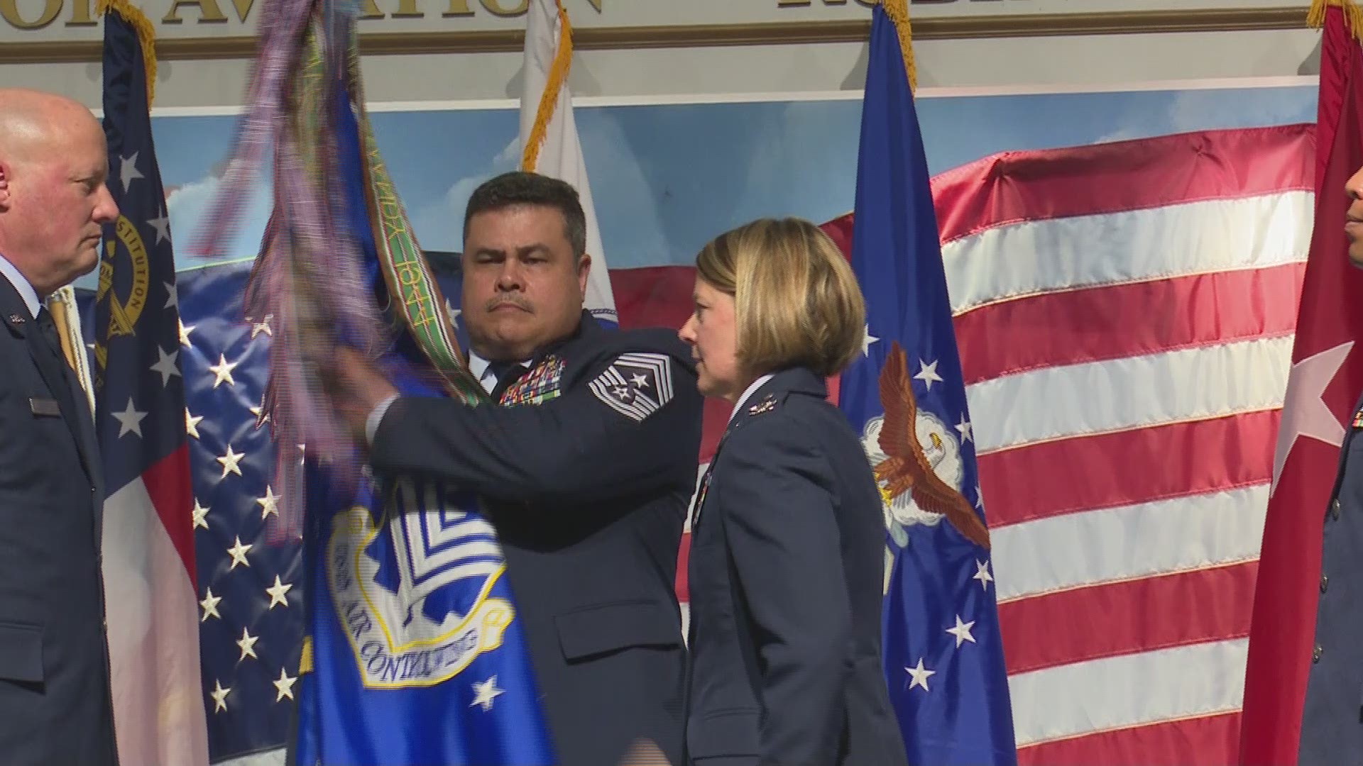 Col. Amy Holbeck made history as the first female wing commander in the Georgia Air National Guard.