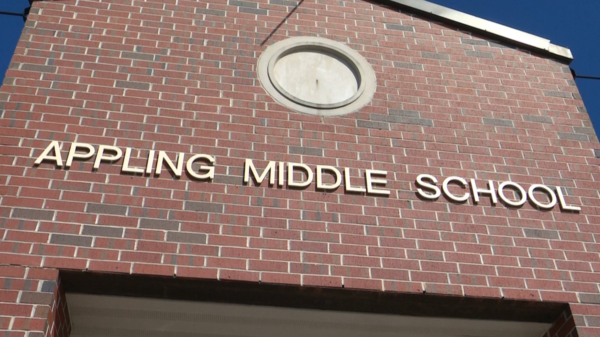 The school board decided to keep the front of the old Appling Middle School to preserve its history.