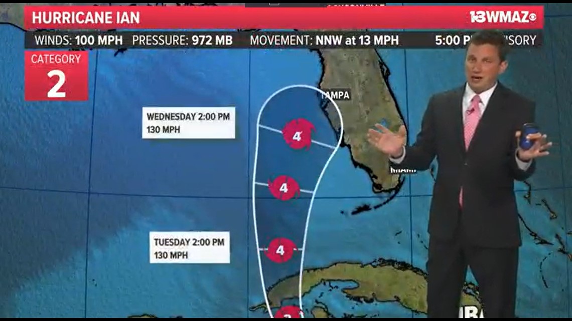 Monday 9/26 5 p.m. Update: Ian's track shifts east, tropical storm watch for southeast Georgia