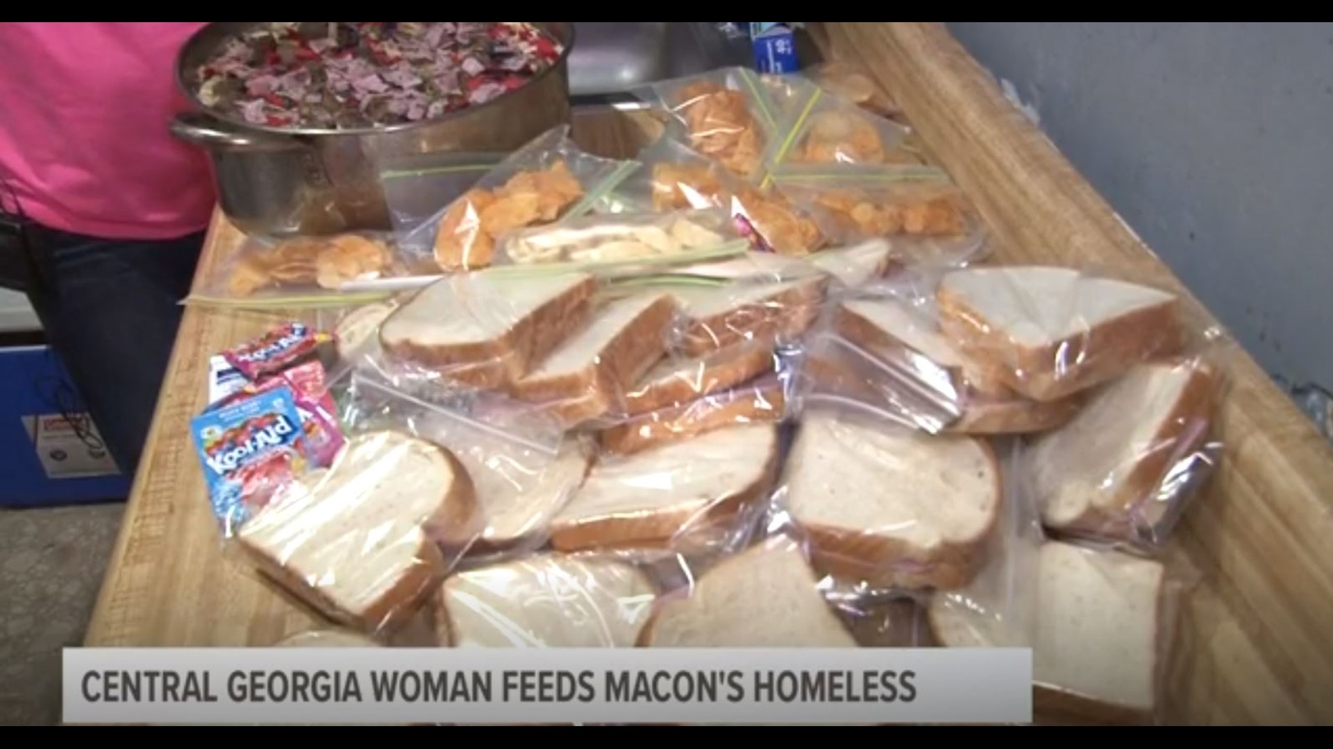For the last two weeks, Lakeshia Cleveland-Burney has made sandwiches, drinks, and snacks for homeless people in Central City Park.