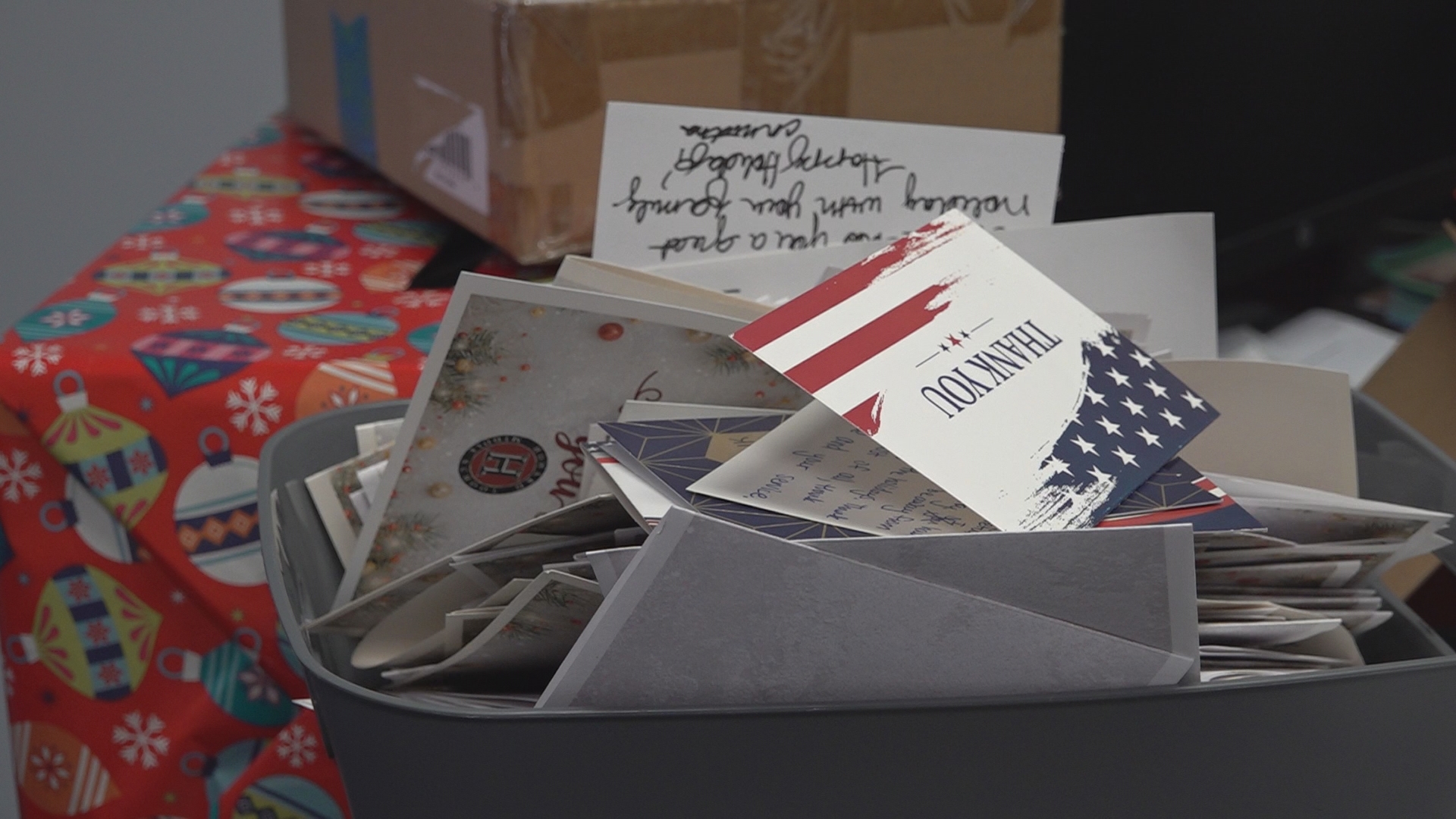 A local community effort seeks to spread cheer to military personnel during the holiday season