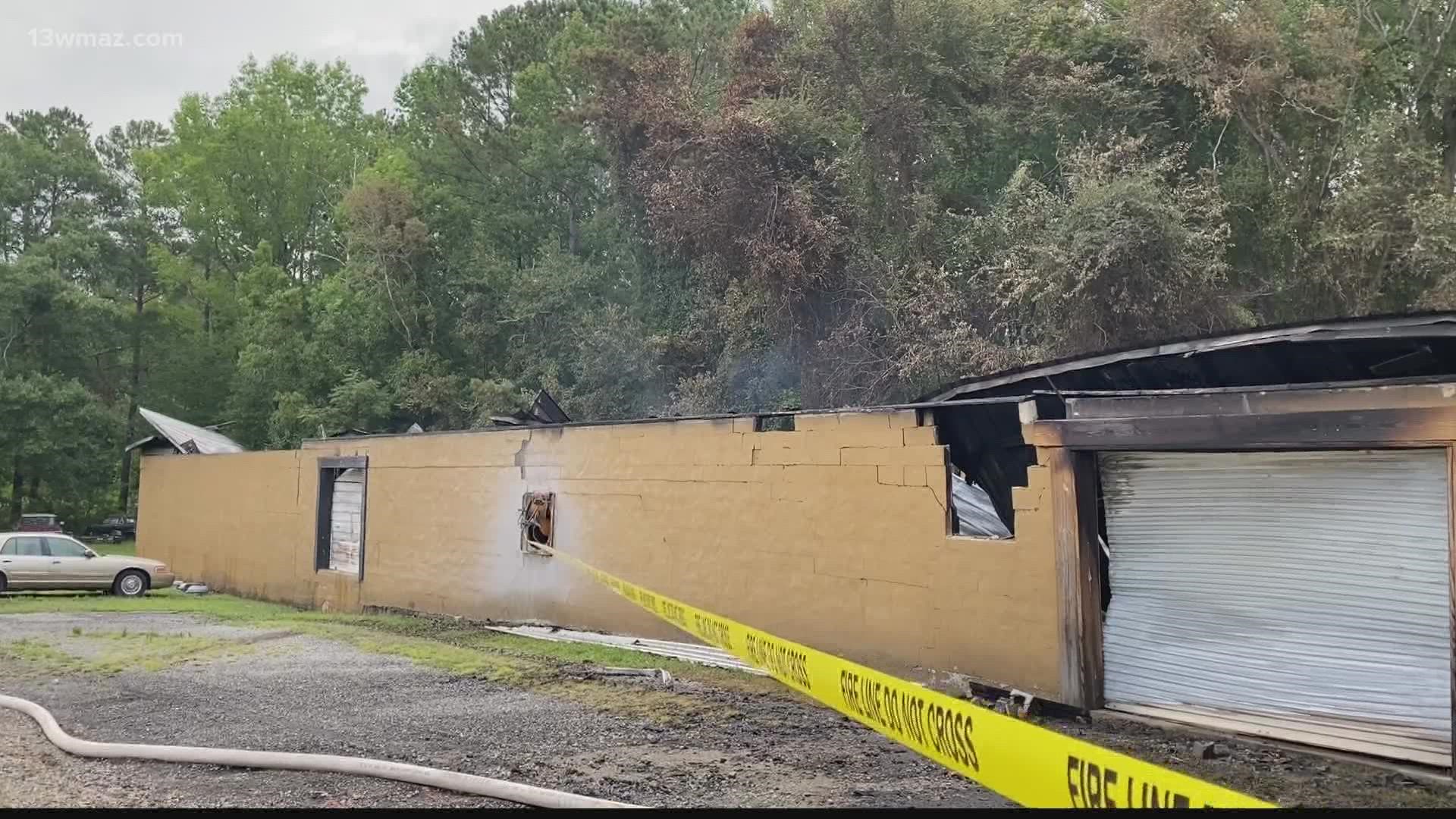 Fire crews worked over 9 hours to put out a fire at a Milledgeville business on Monday.