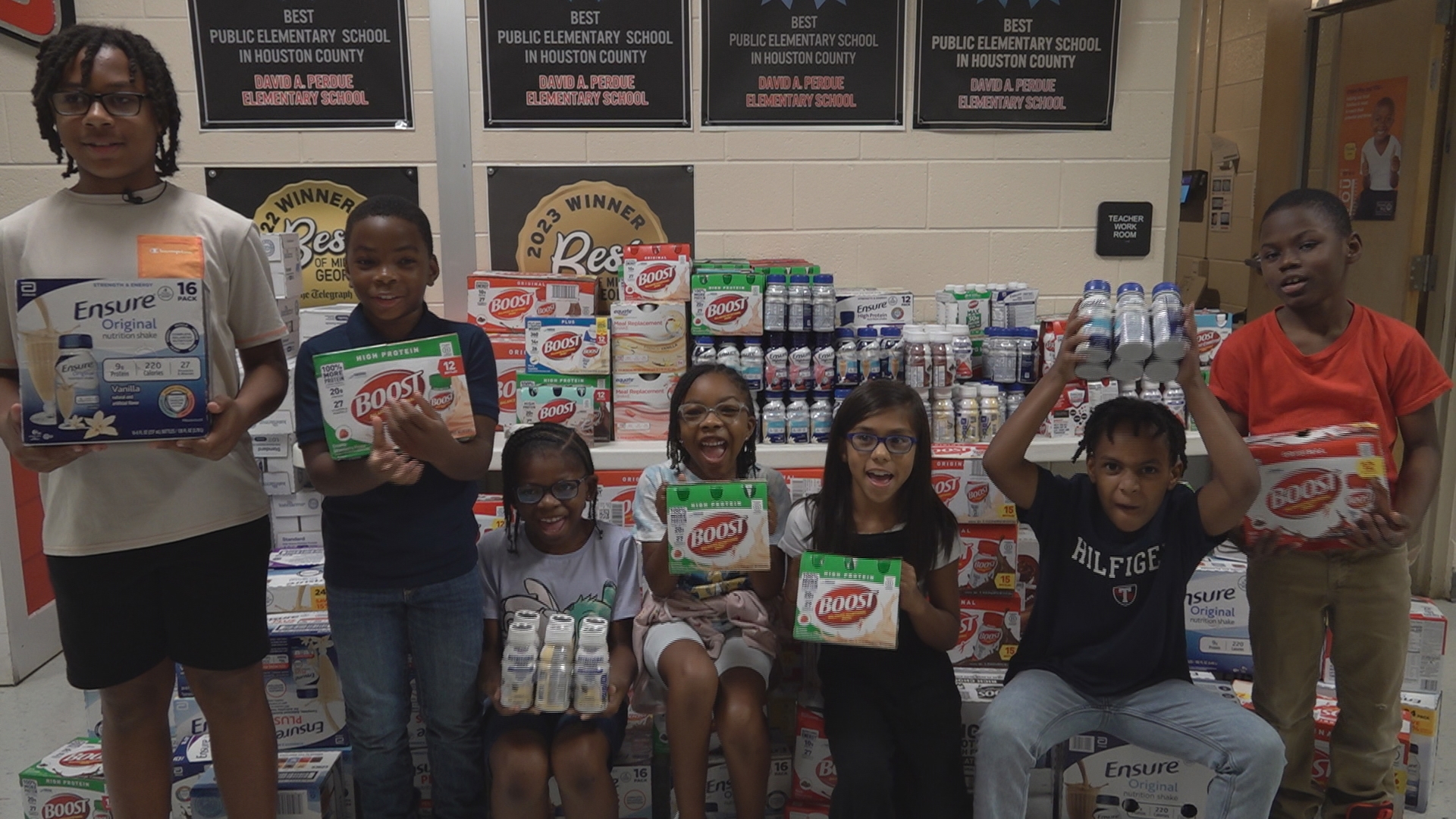 The Bulldogs gathered 2,600 bottles of supplemental drinks this year. Since 2016, they've donated 12,300 bottles to cancer patients.