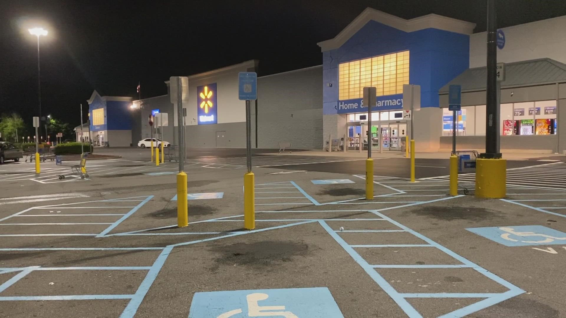 A man was shot in the parking lot of a Walmart on Harrison Road.