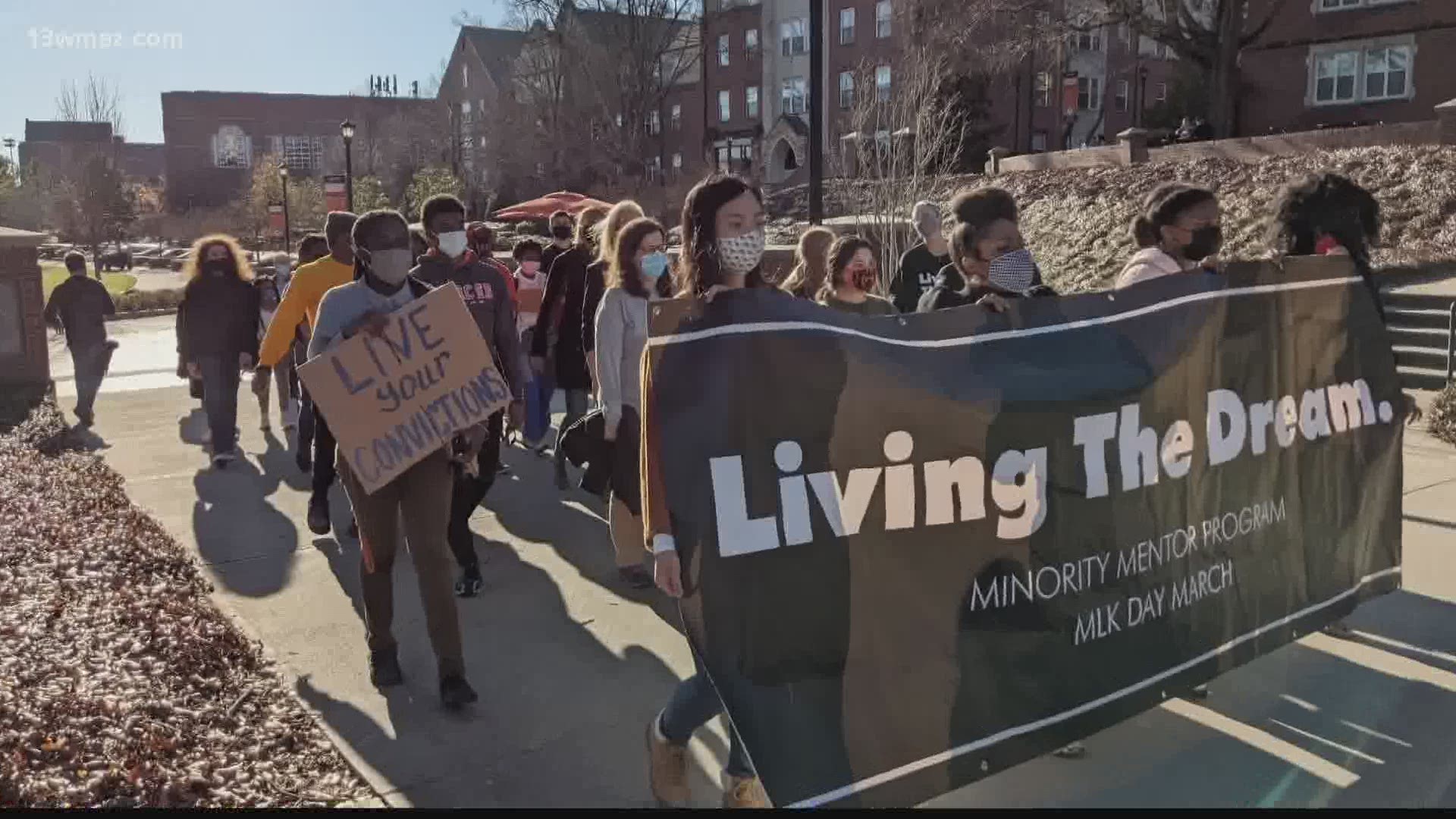 Mercer University students and staff came together Thursday to honor the late Dr. Martin Luther King Jr. in the third annual "Living the Dream" March.