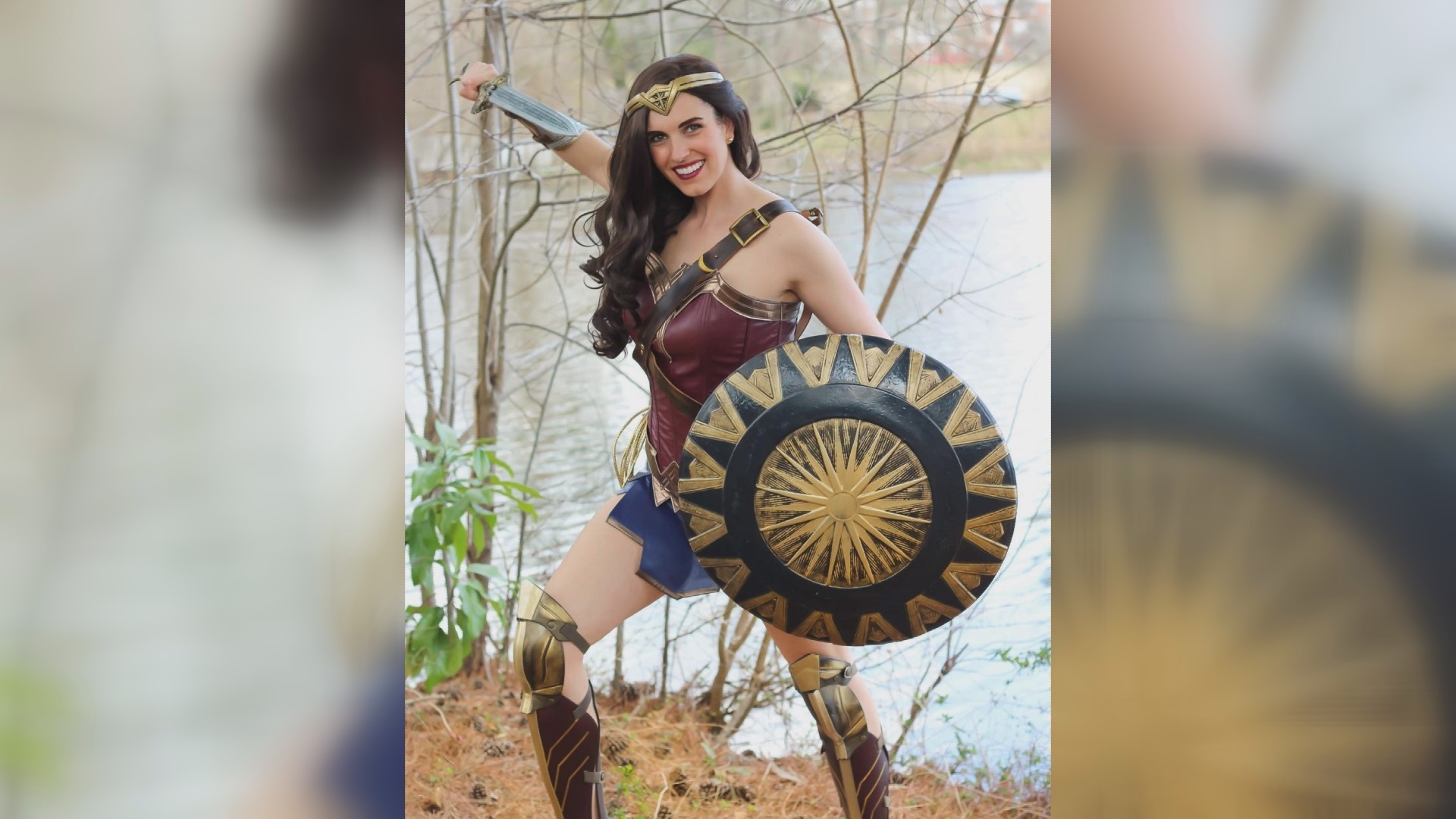 This is Angela O'Brian's fifth time going to DragonCon. Her favorite character to cosplay is Wonder Woman.