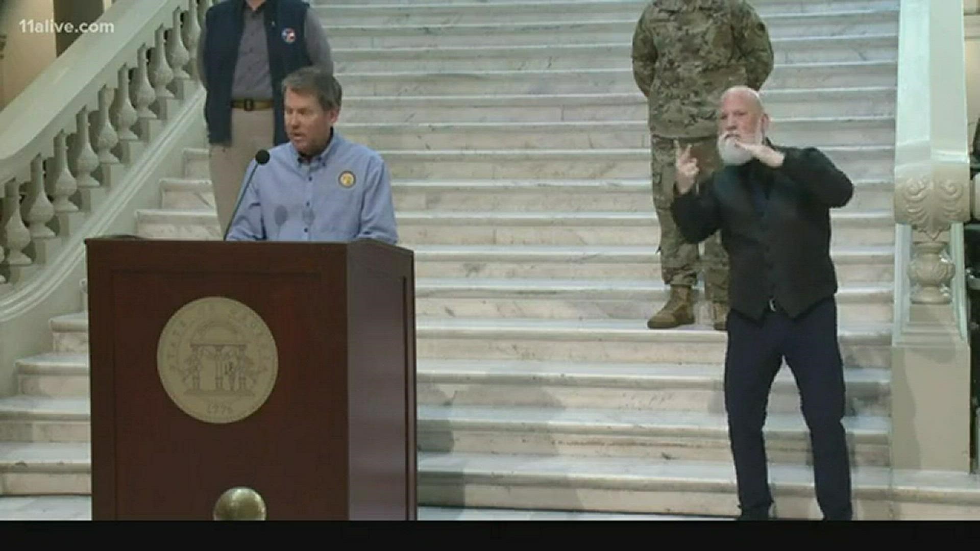 Georgia Governor Brian Kemp (R) held a news conference in Atlanta on Monday, April 27 to discuss COVID-19 progress in the state