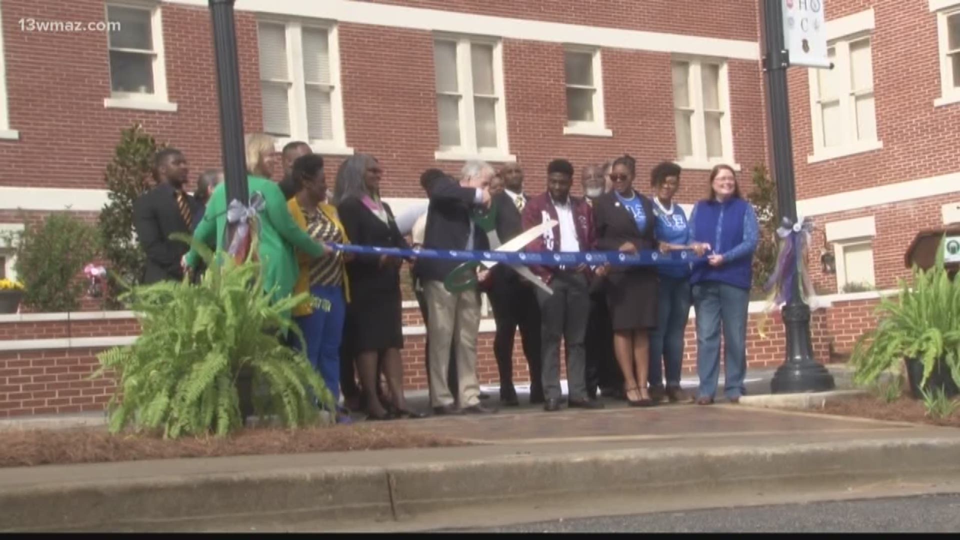 Members and alumni of Georgia College's National Panhellenic Council gathered outside of Bell Hall on Saturday for a special dedication ceremony.