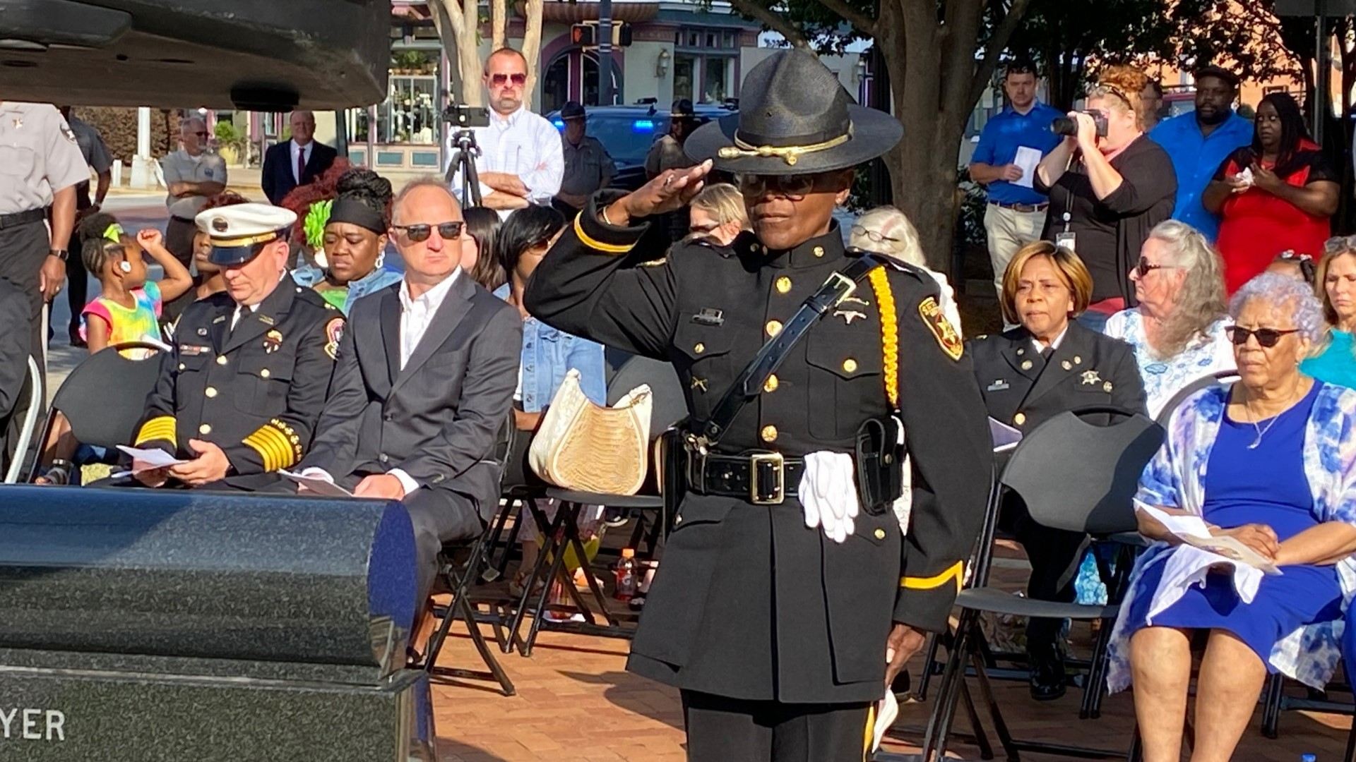 Two names were added to the sheriff’s monument at Second and Mulberry – Christopher Knight and William Gay.