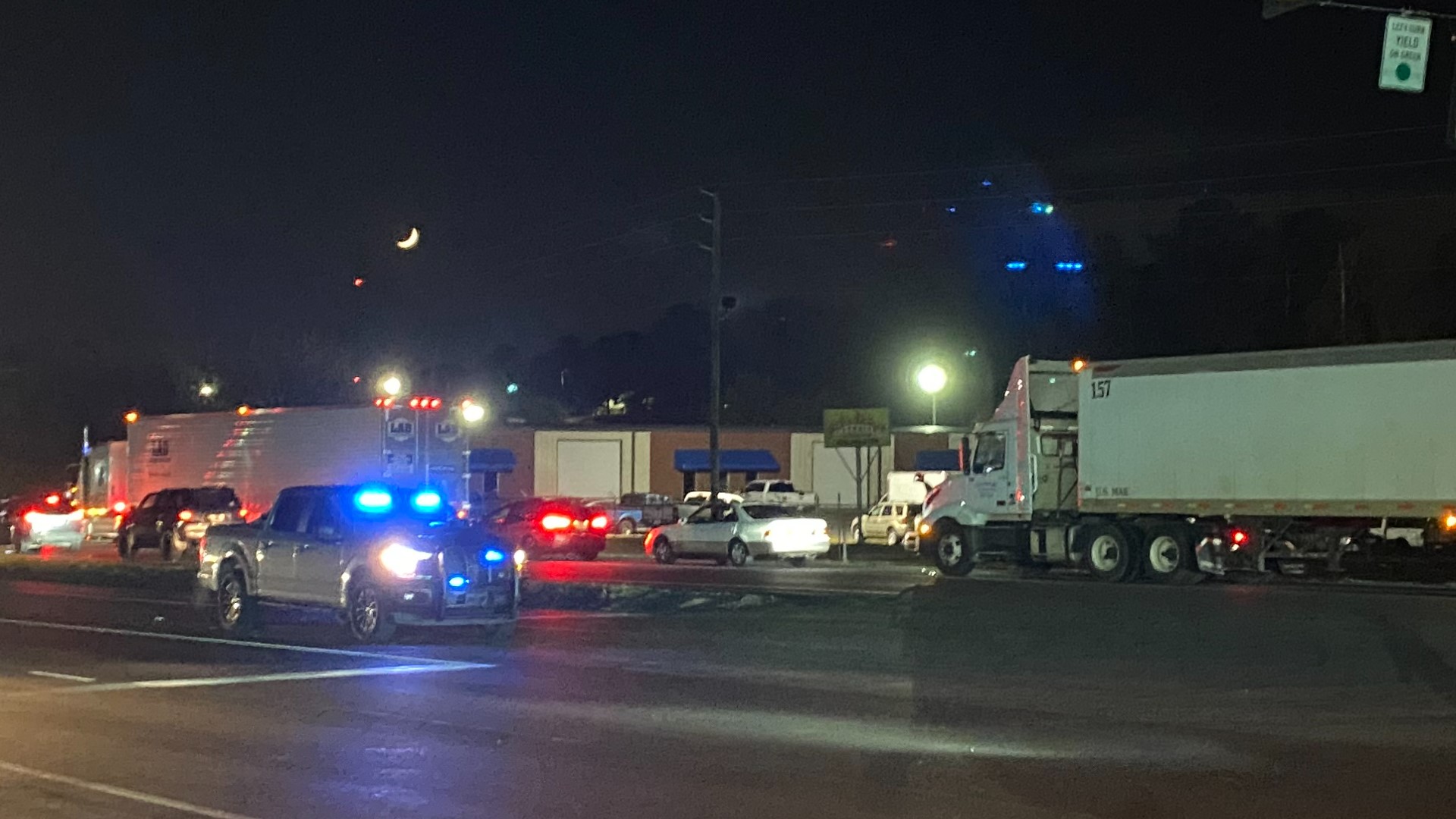 A log truck shut down part of Gray Highway.