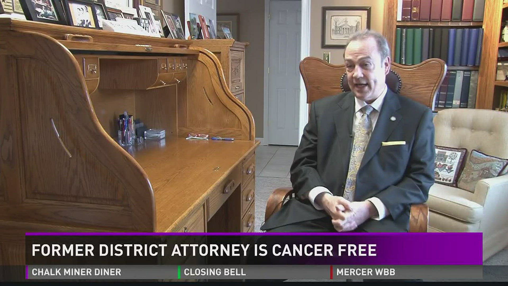 Former District Attorney is cancer free