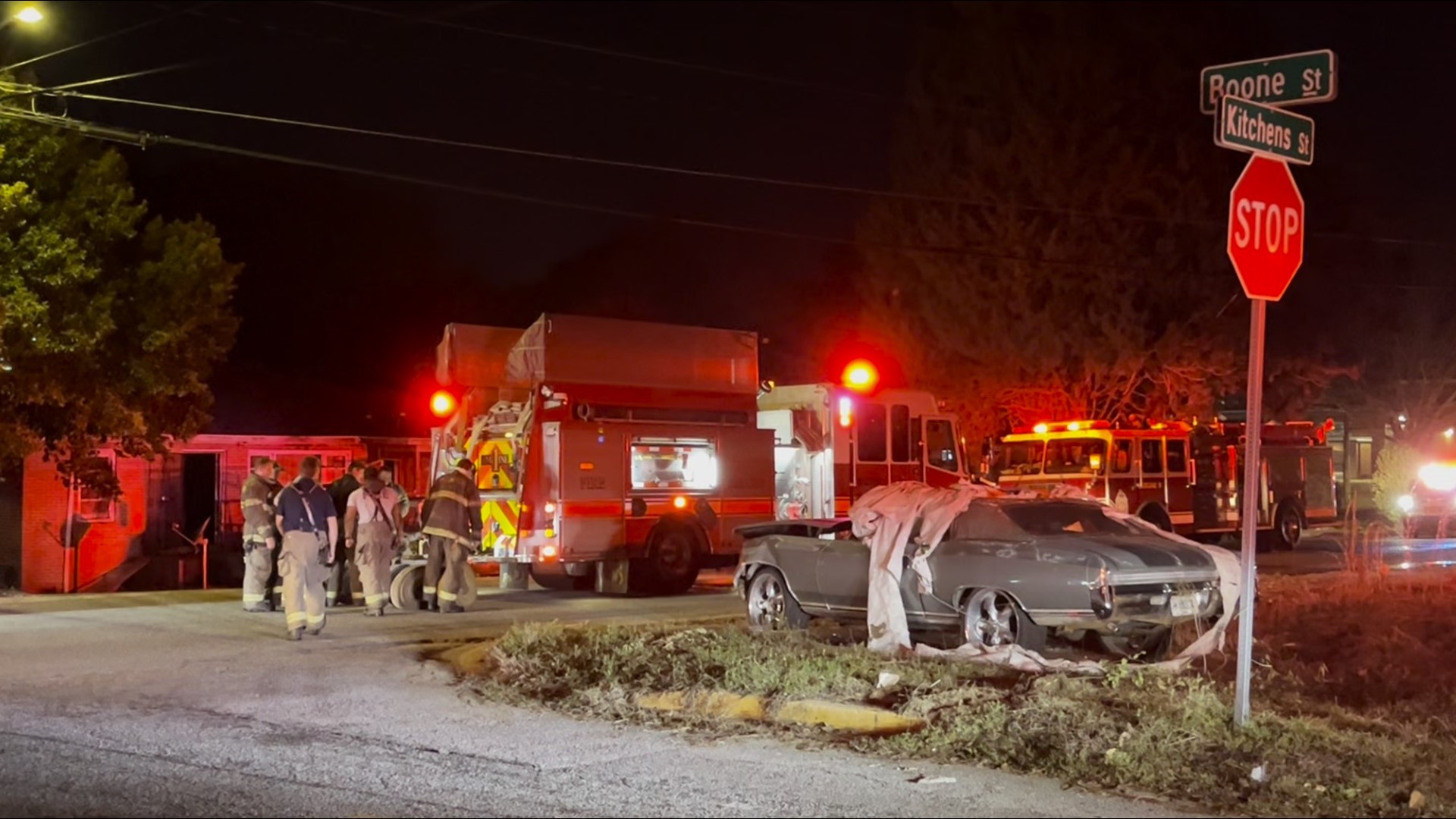 It happened near the intersection of Boone and Kitchens.