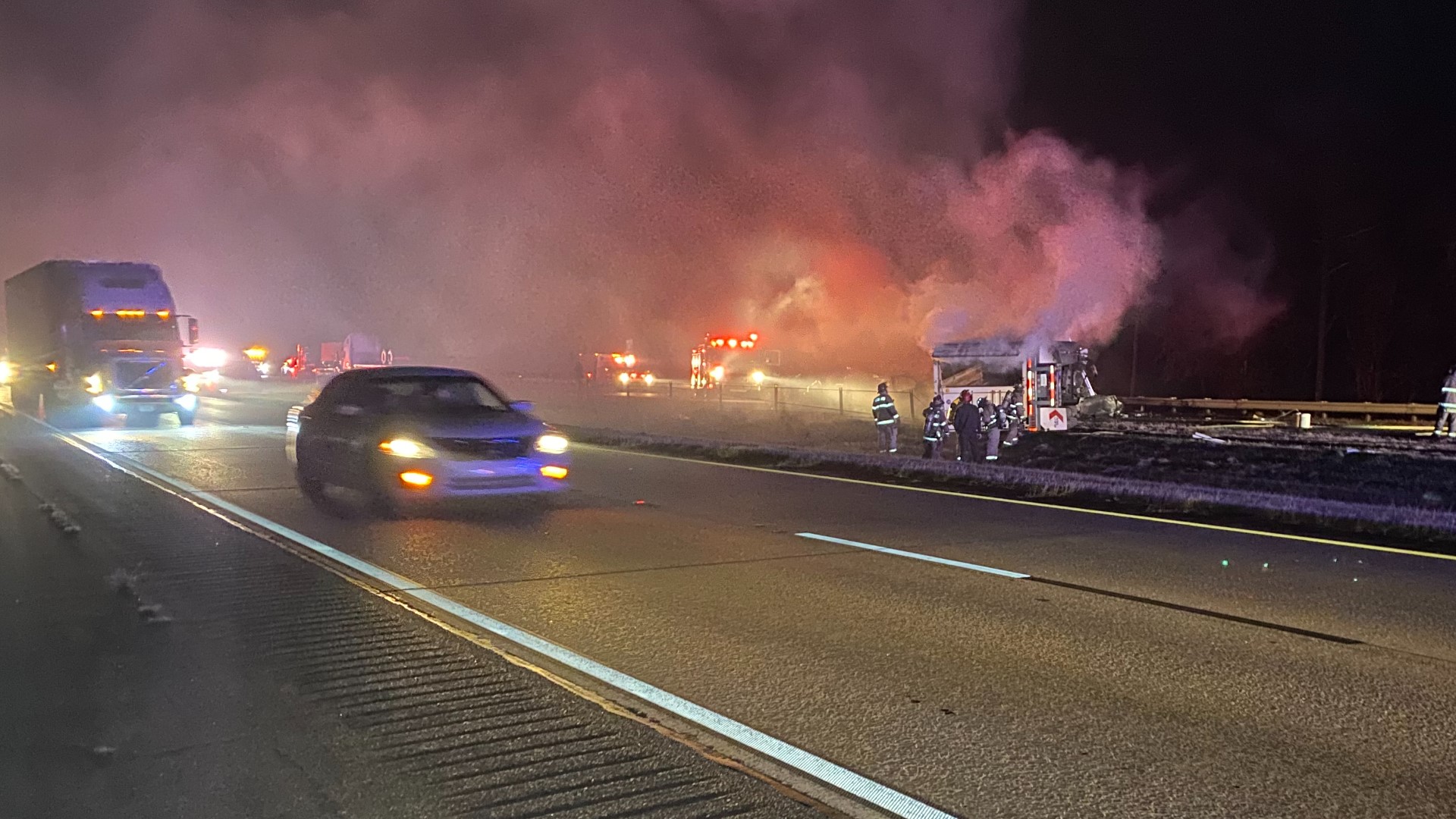 According to GDOT, all lanes are closed