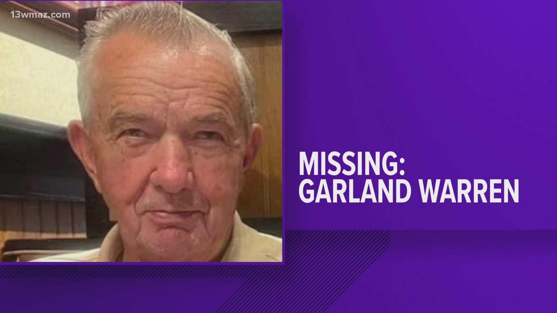 Garland Warren went missing around  3 p.m. and was most recently seen in Fort Valley and Twiggs County on Highway 96