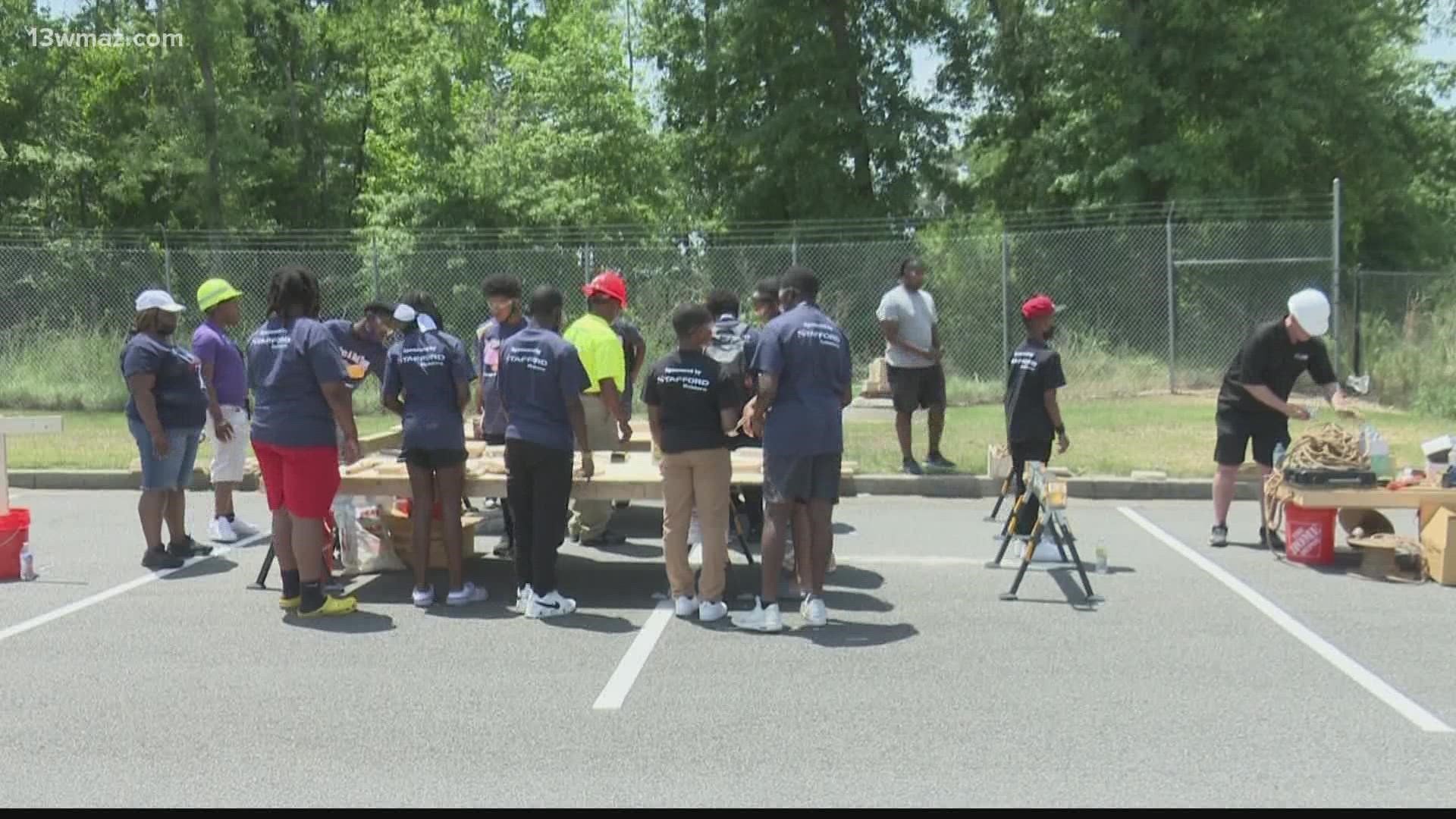 Children in Macon were able to get a hands-on experience in the construction industry.