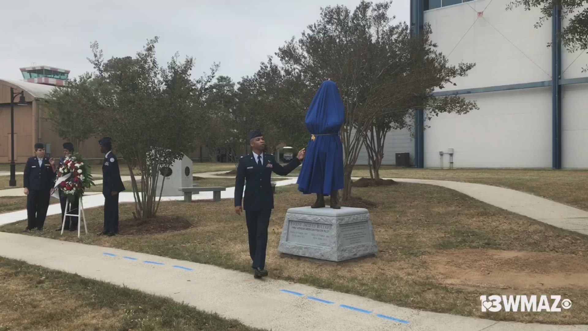 The Museum of Aviation helped honor Eugene Bullard, the world's first black fighter pilot from World War I. The ceremony was held Wednesday.