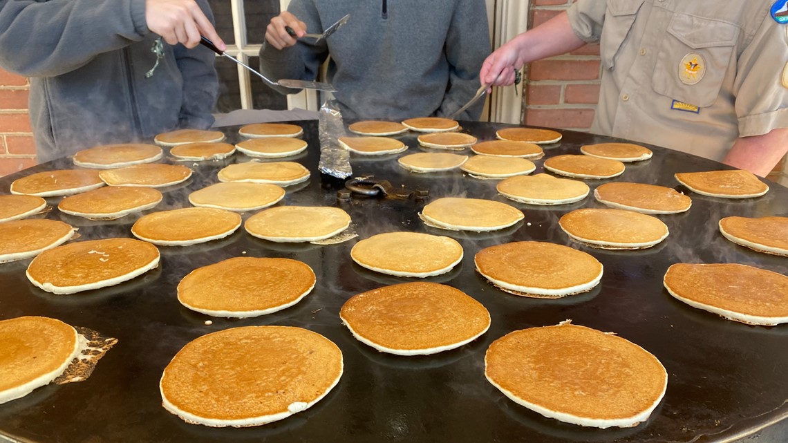 Boy Scout Troop cooks pancake breakfast to start Forsythia Fest