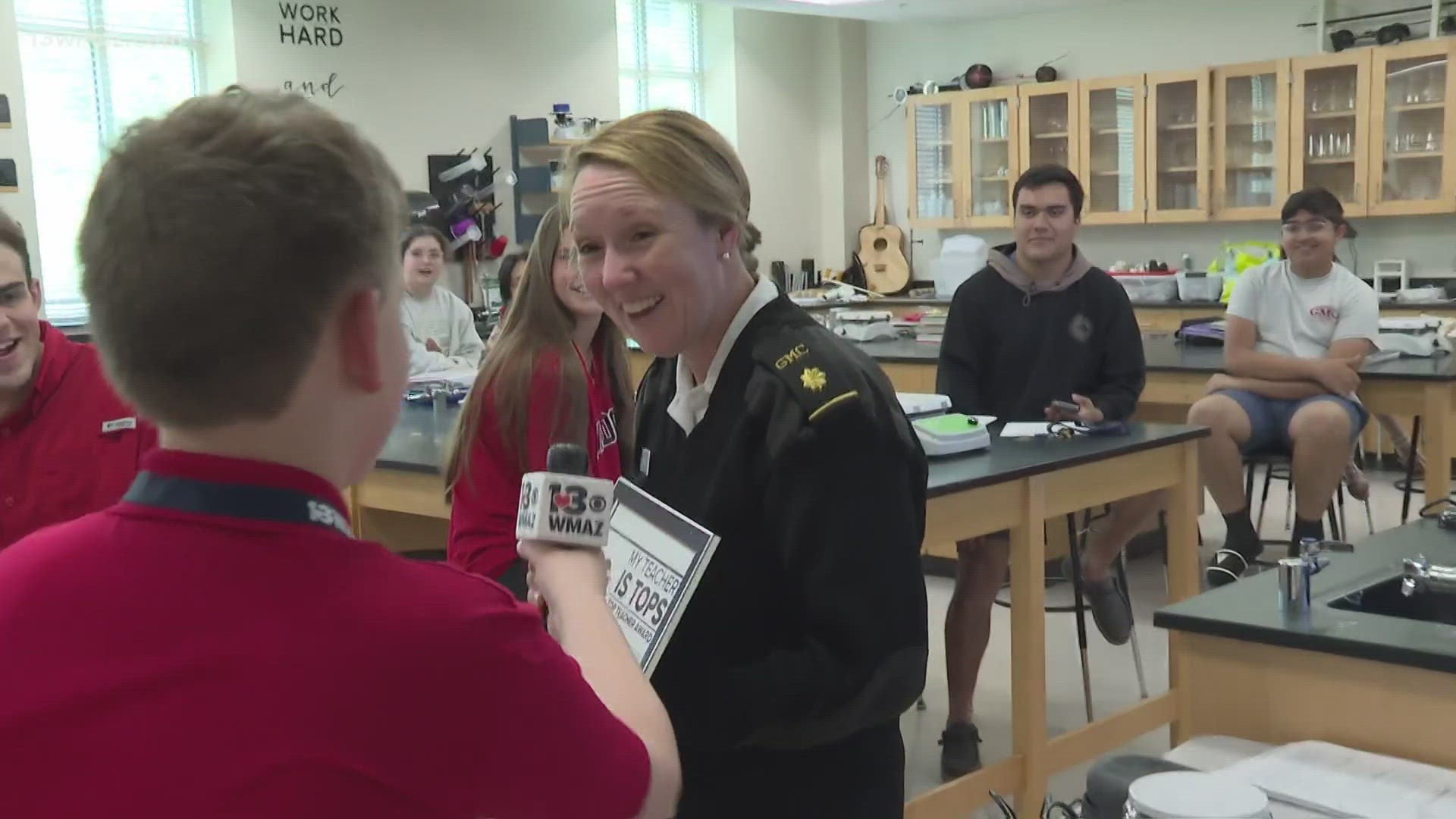 She's a science teacher that has no problem creating chemistry between her and her students.