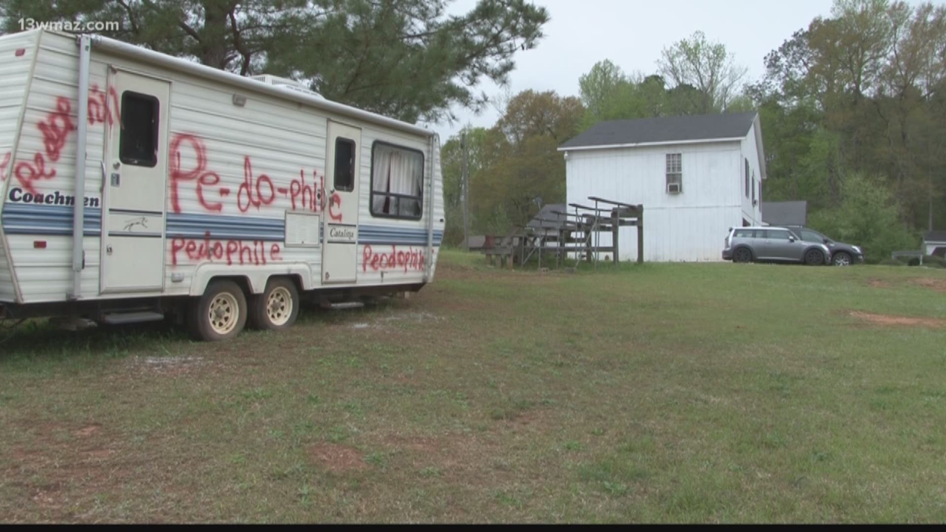 Camper covered with 'pedophile' in Jones County