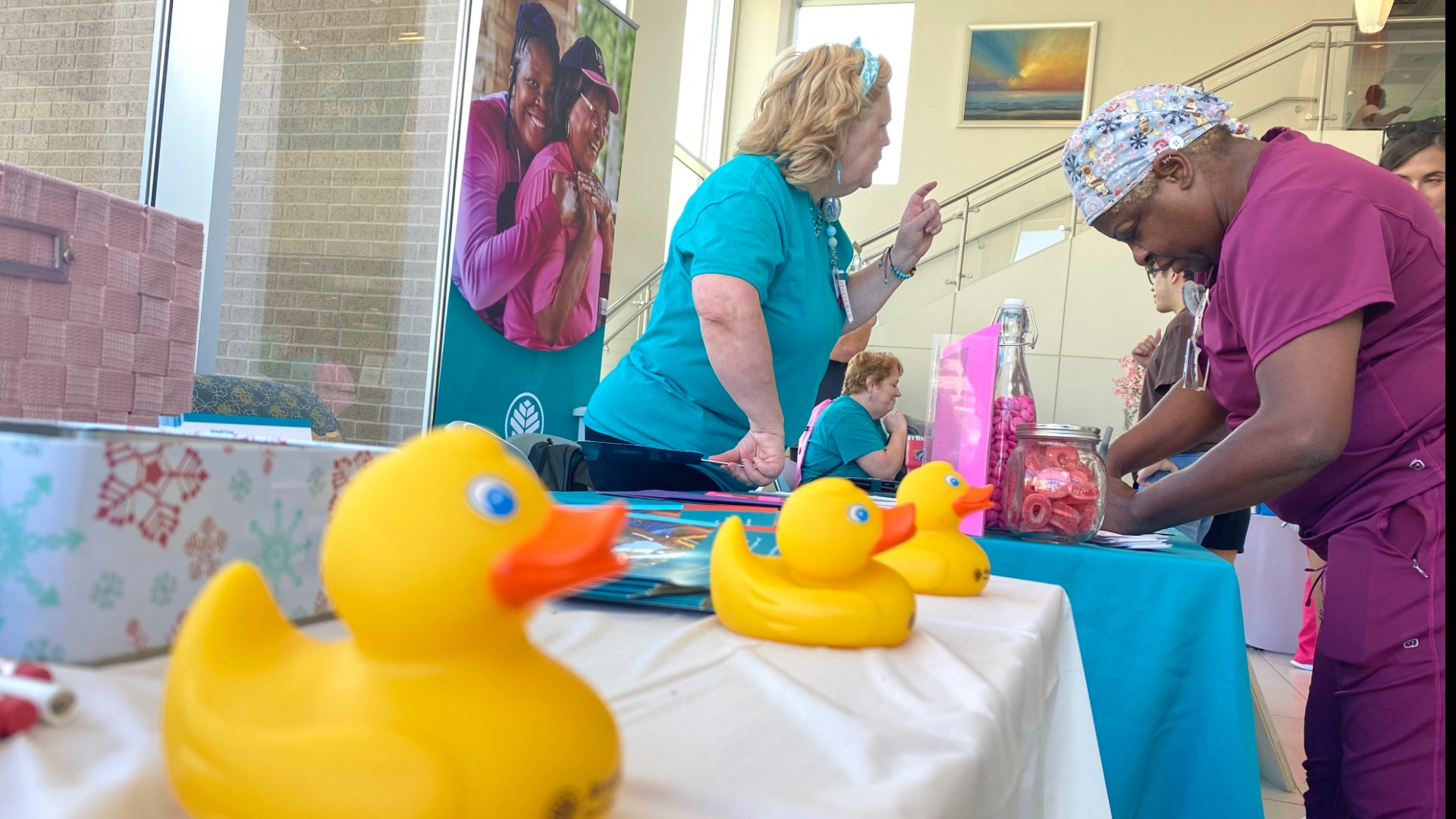 Folks could choose from free services like glucose screenings, PSA testing, blood pressure screenings, mammograms, vaccinations, breast exams, and more.