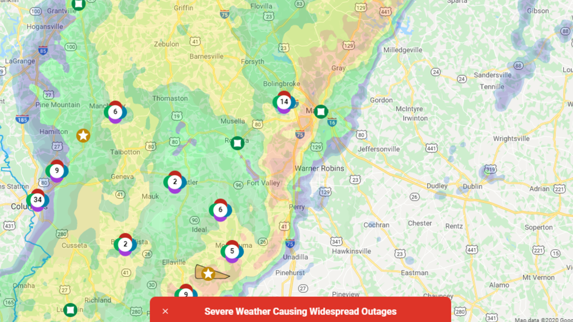 Central Power Outages on 1/11