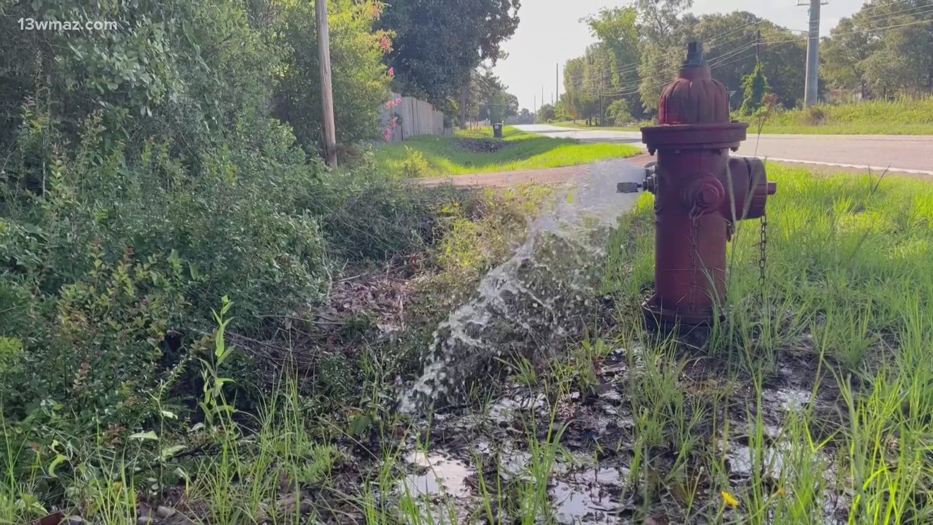After the inside of a water tower was sandblasted and lined with epoxy, the two fire hydrants in Danville haven't stopped gushing water for weeks.