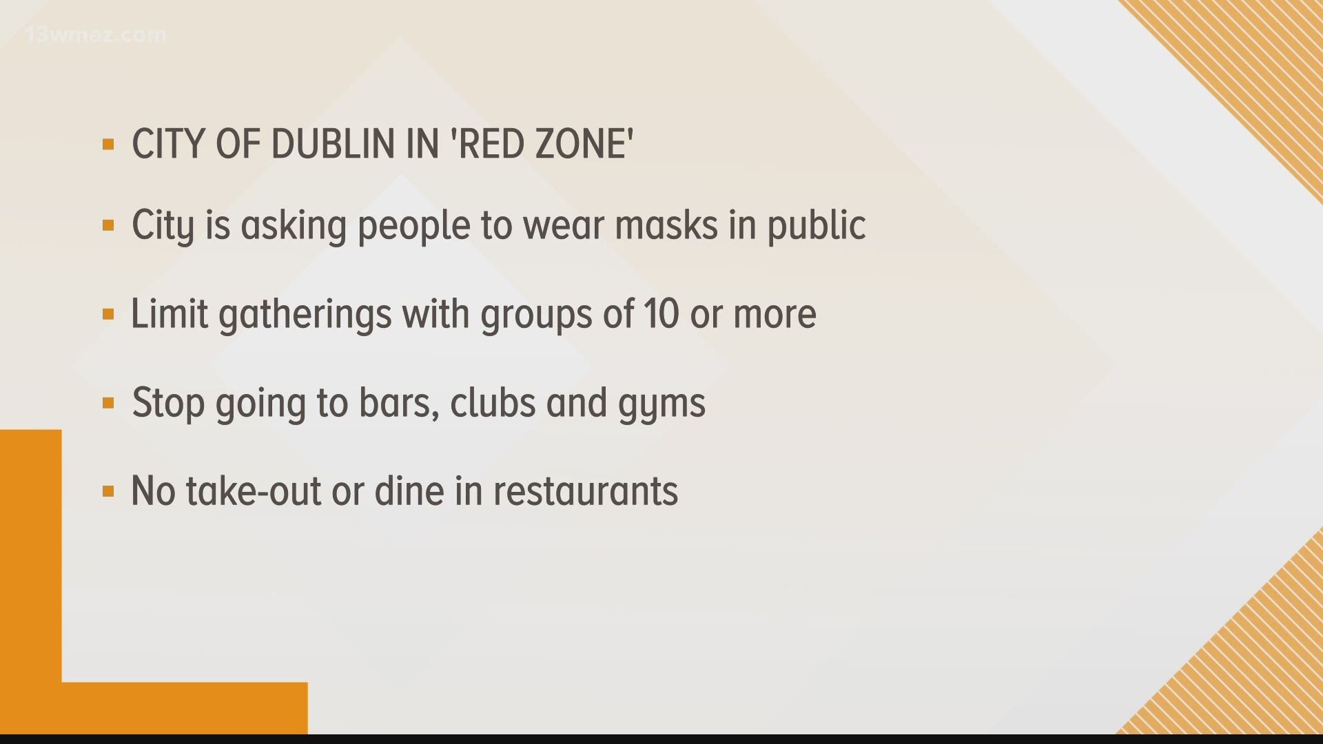 The City of Dublin posted a notice on Facebook saying it has now been marked in the 'red zone.'