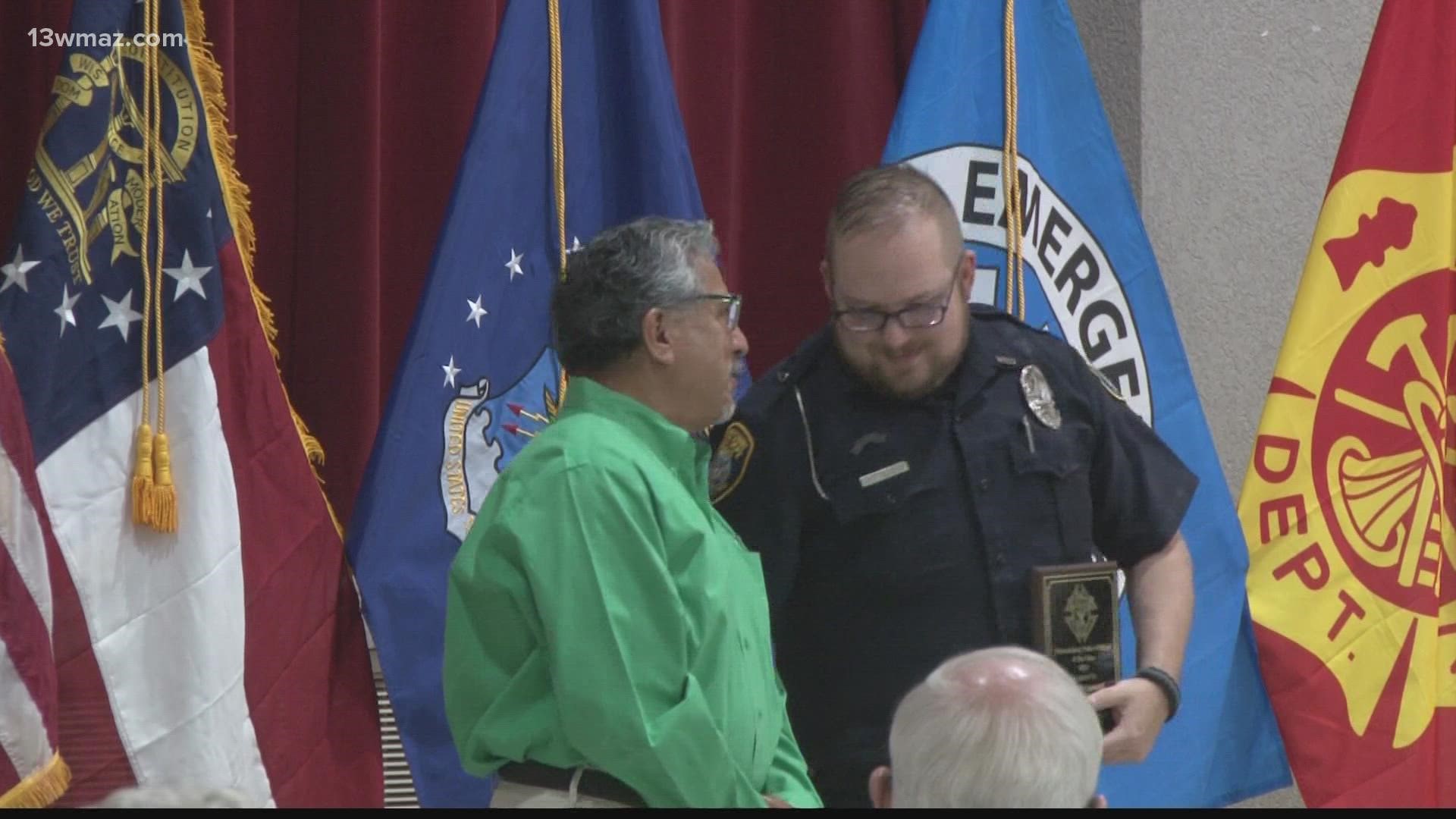 Perry Mayor, Randall Walker, spoke to first responders.